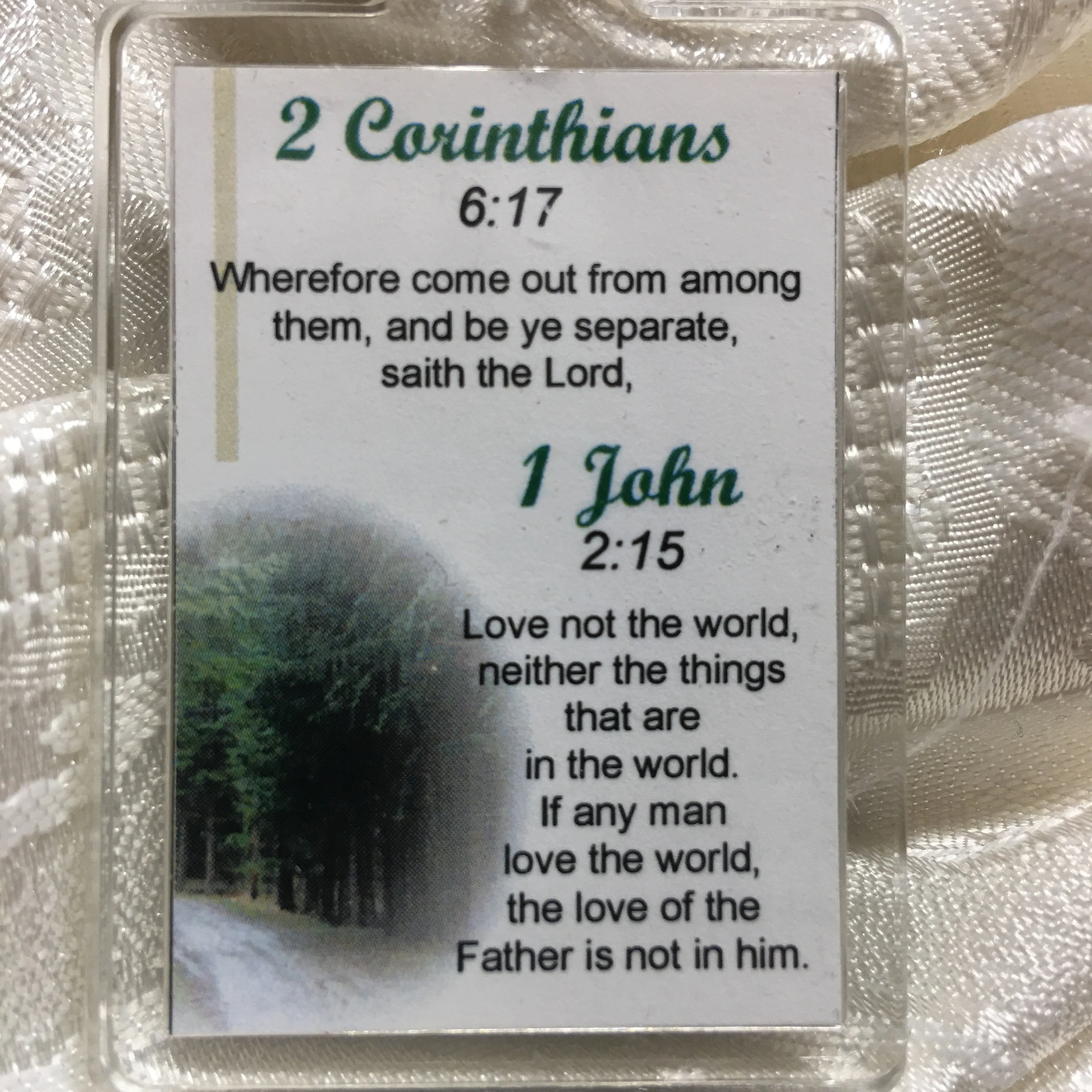 Christian Keychain Be Ye Separate with key ring, heart cross charm, beads, chain, great gift for Christmas, for friend, KJVScripture