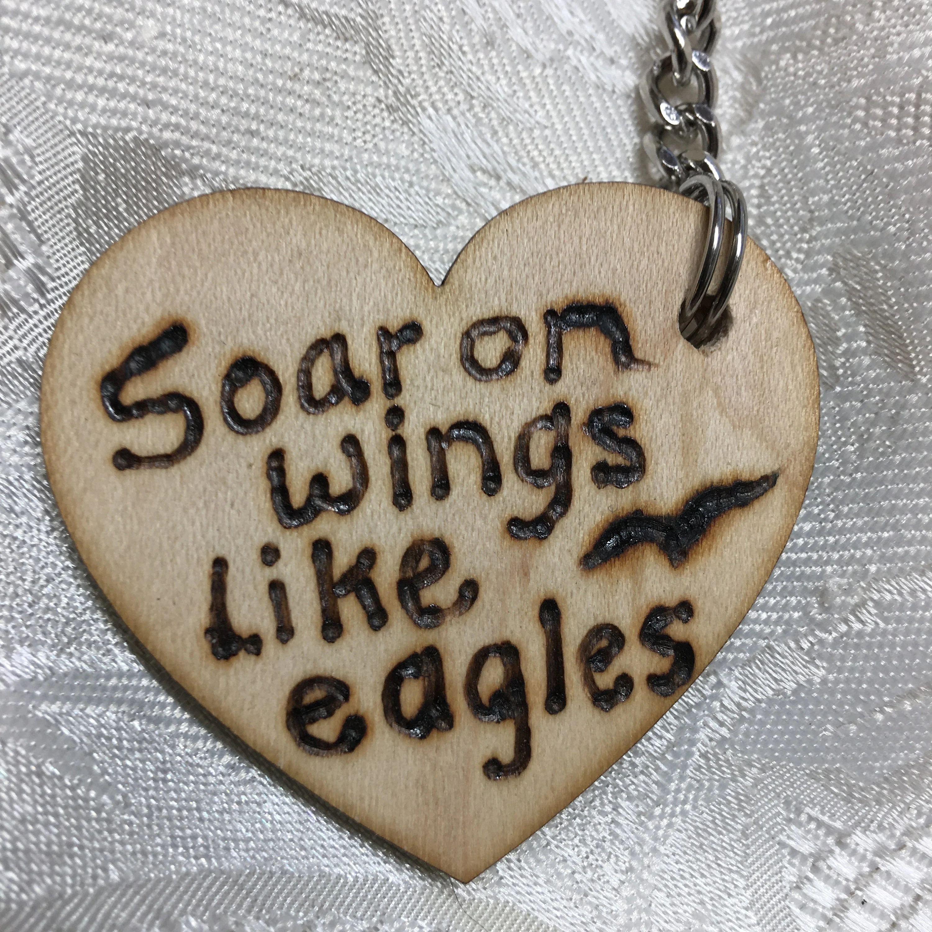 Soar on Wings Like Eagles Christian Keychain, great gift for Christmas, gift for friend, Isaiah 40:31 Scripture