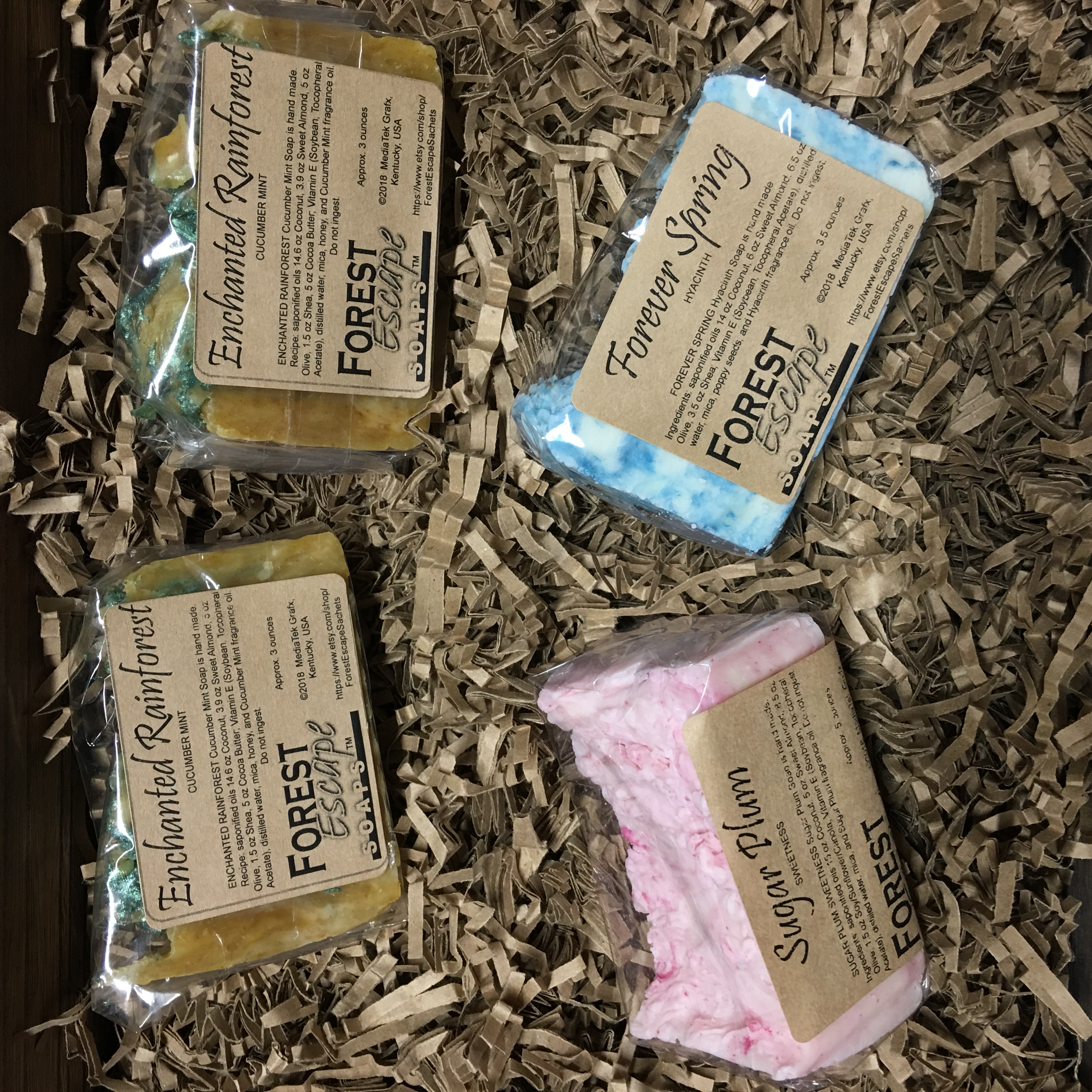 Introducing the new Forest Collection #1 Christian gift set with sachets, soaps, wooden tray and bracelet! FREE SHIPPING!