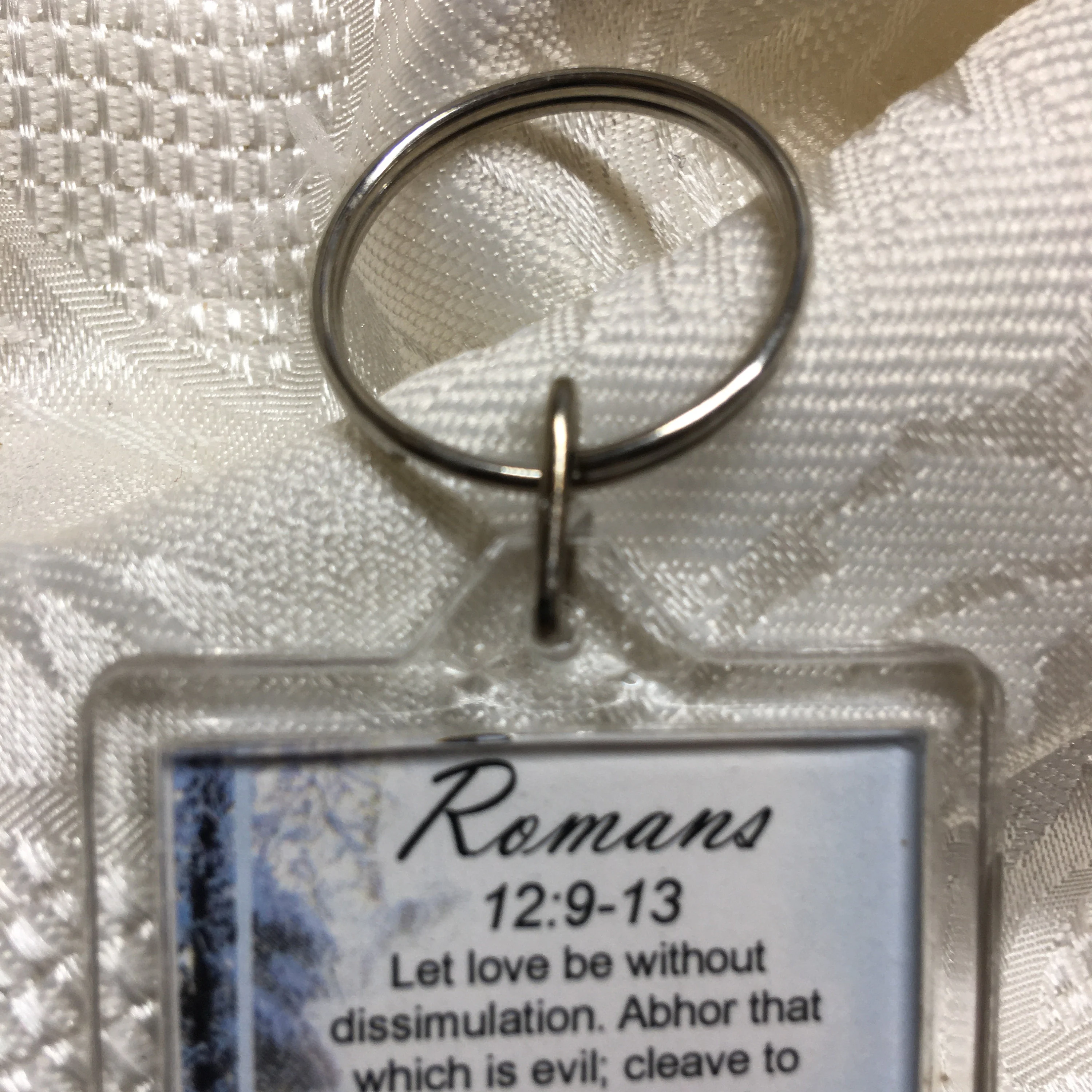 REJOICE in Hope Christian Keychain Romans 12:9-13 with key ring great gift for Christmas gift for friend, Christian Accessory
