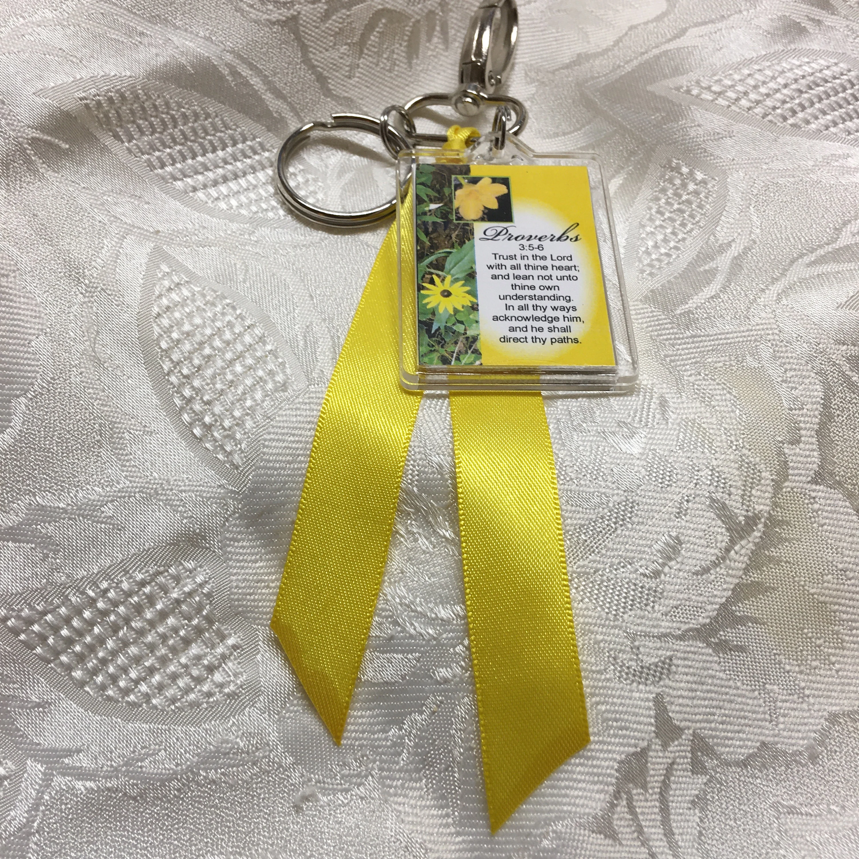 Christian Key Ring, TRUST in the LORD, clips on your purse or clutch, gift for Christian friend