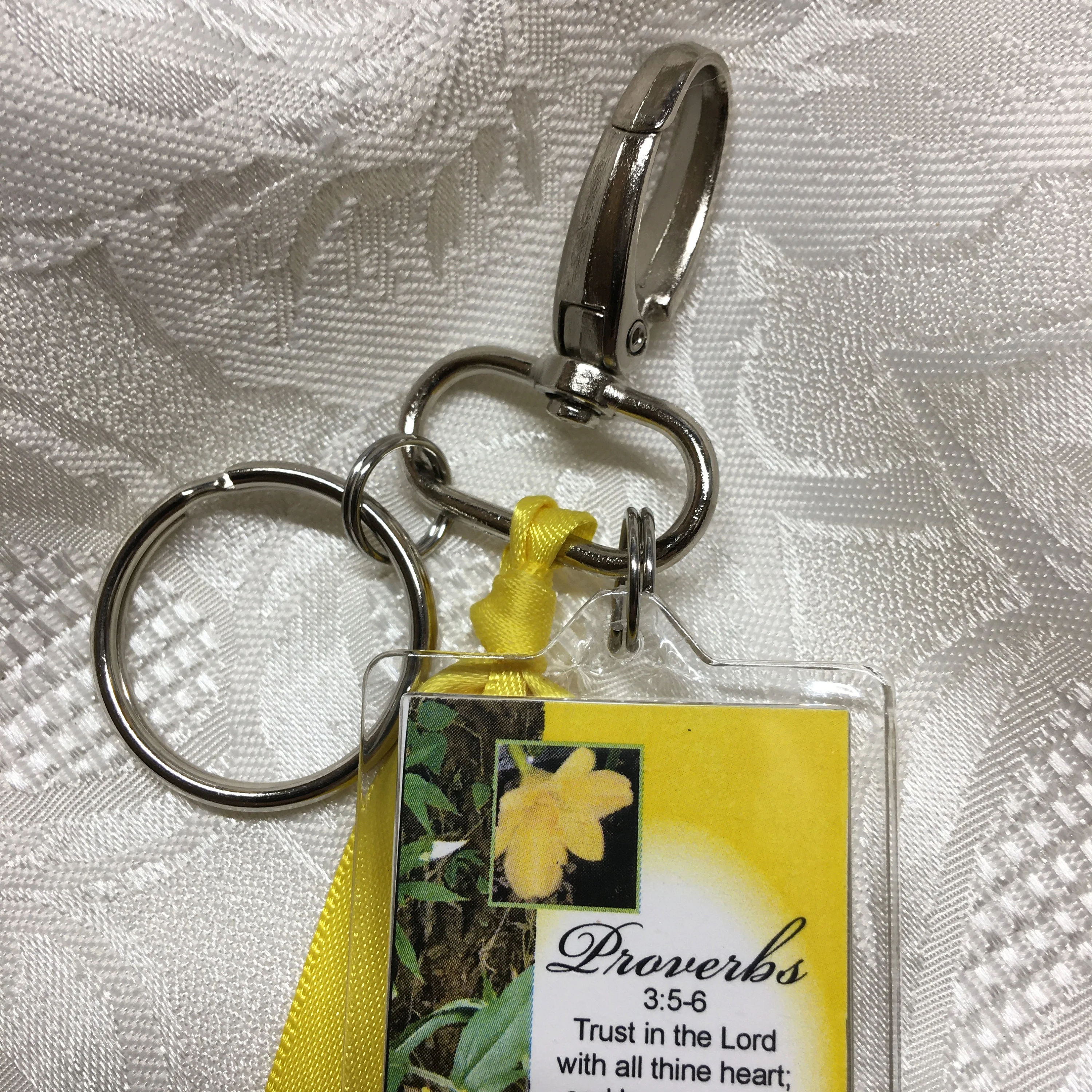 Christian Key Ring, TRUST in the LORD, clips on your purse or clutch, gift for Christian friend