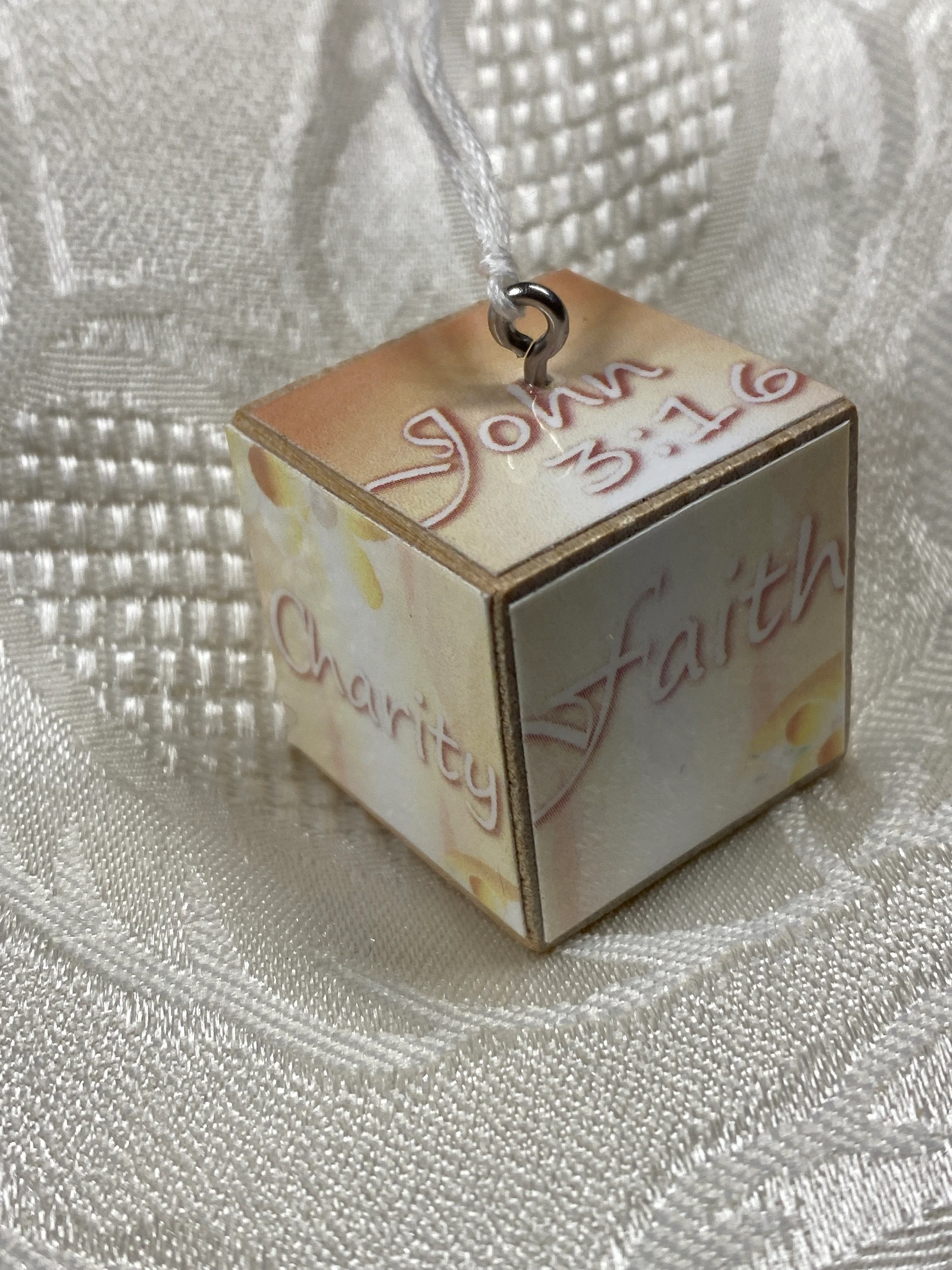 Christmas Ornaments, great gift for Christmas, gift for friend, Christian, set of 4 tree ornaments, John 3:16, Jesus, Faith, Hope, Charity