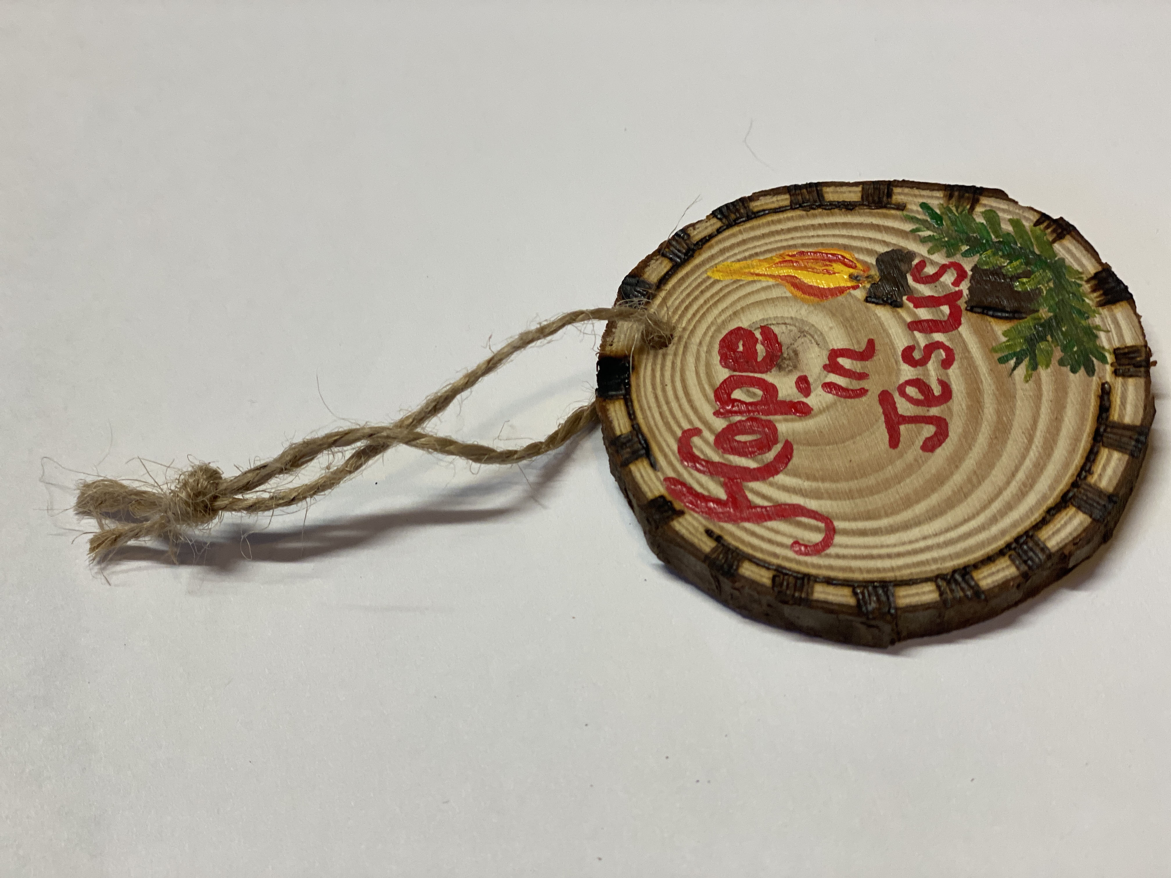 Hope in Jesus Christian Ornament Hand Painted    