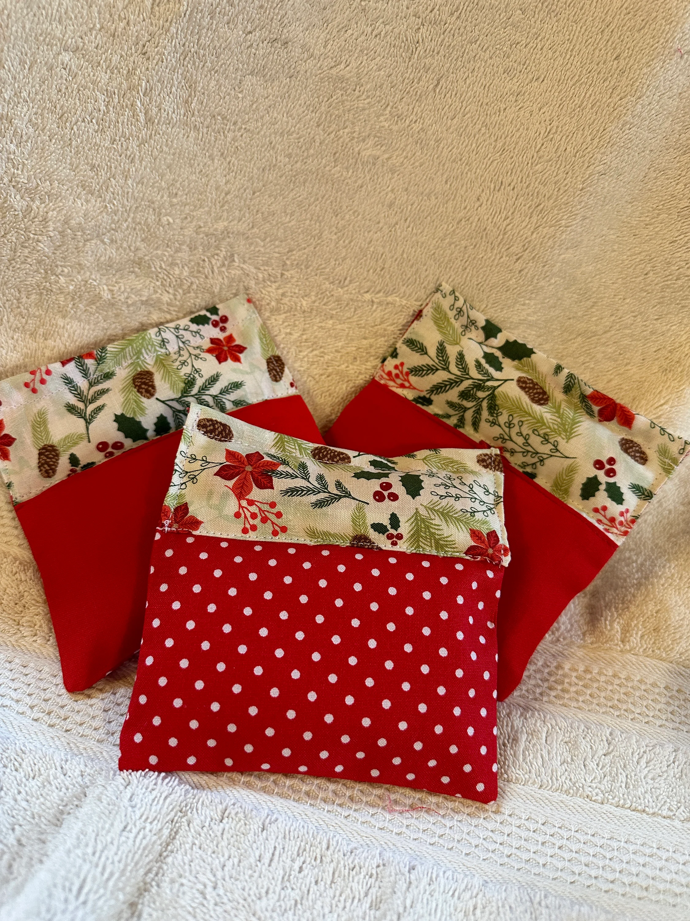 Wooden crate heart design holding 3 Christmas Sachets with Amazing Grace fragrance oil, Christmas decor, room scent