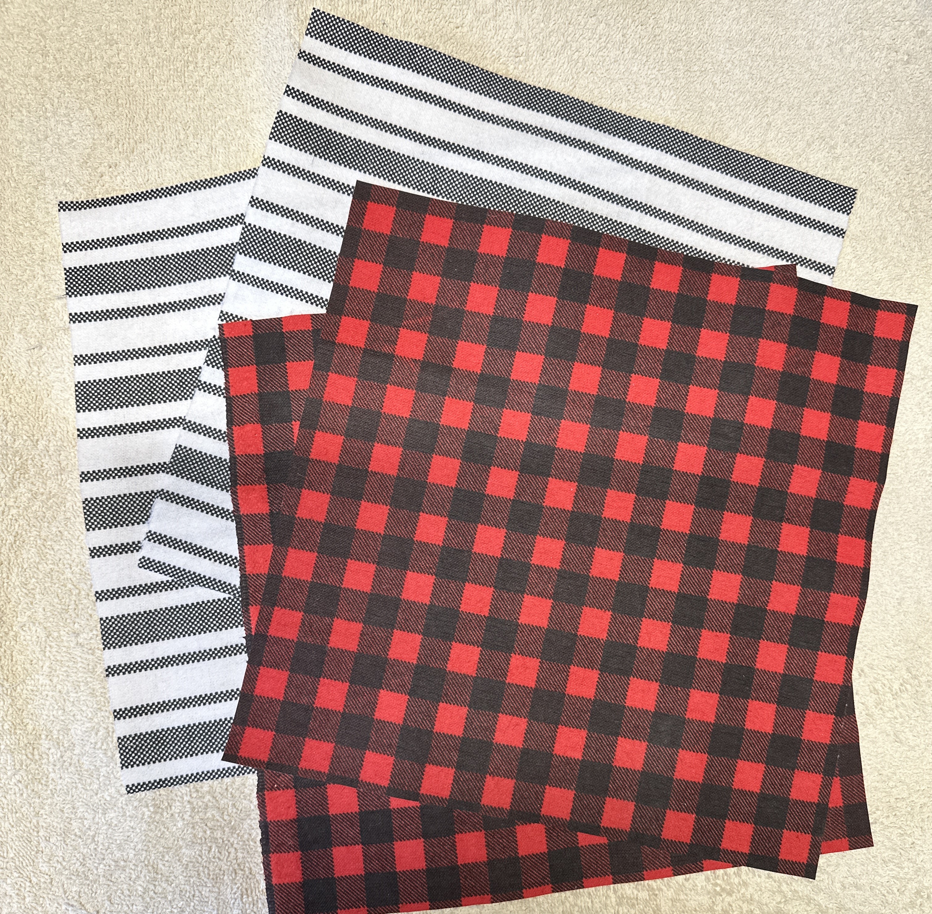 Learn to Sew Craft Kit! instructions, sewing, 2 kitchen potholders, contrasting plaid flannel fabric with Insul Bright