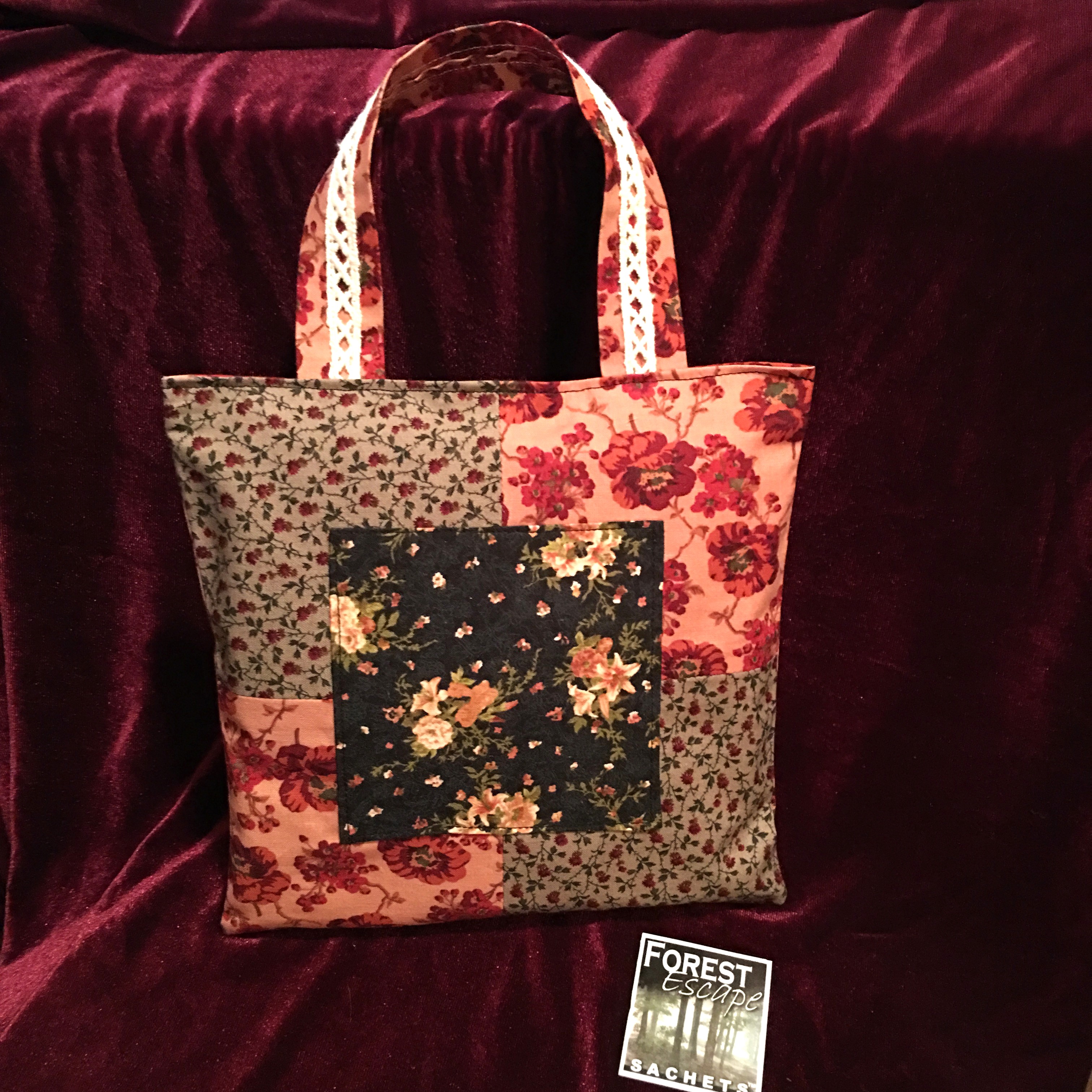 Lilac and Lilies 8" COUNTRY GIRL Sachet Wall Hanging, hanging sachet for wall or door knob