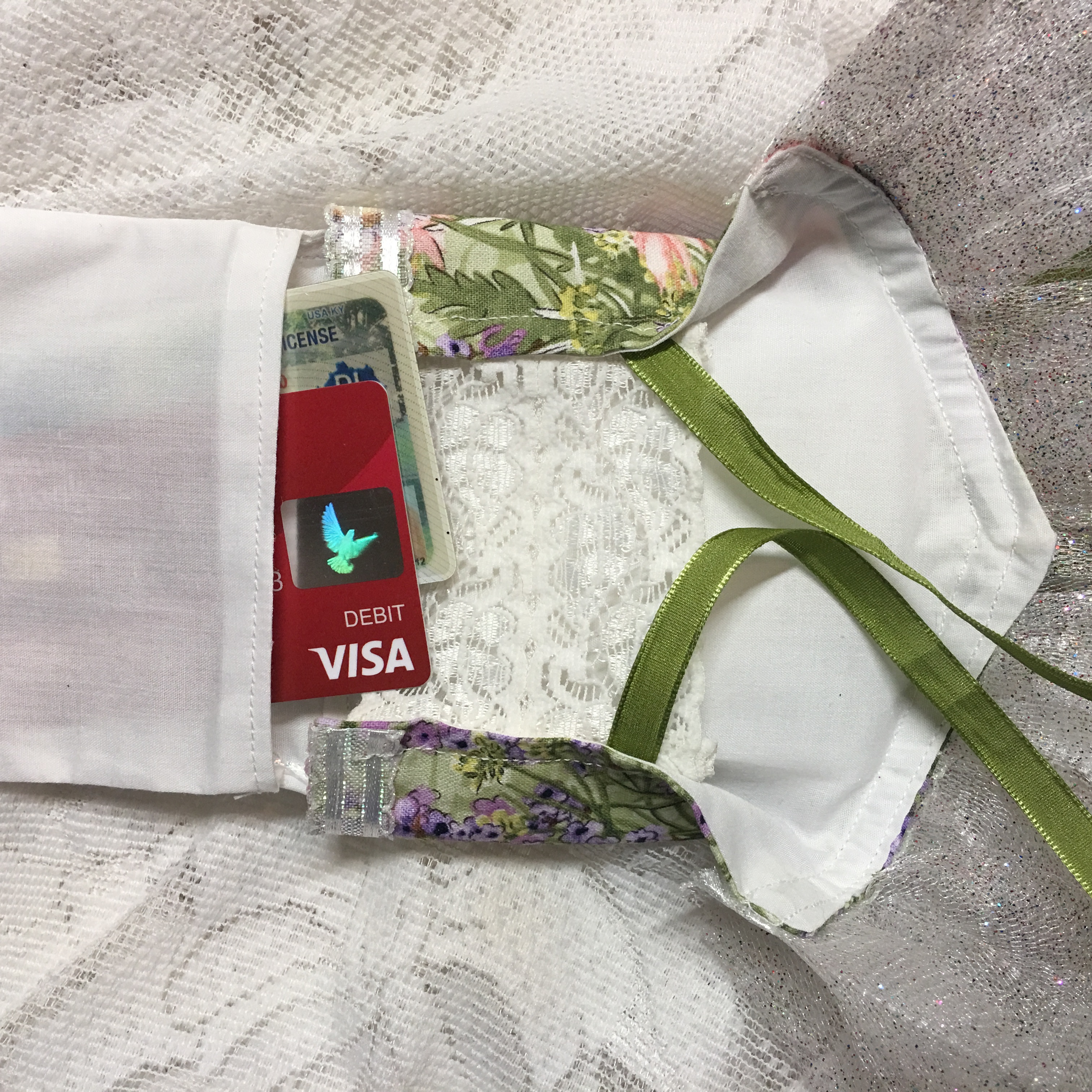 Wrist Purse with Black Amethyst sachet scent and beads instead of a traditional corsage! Faith hope love charm! A forever keepsake!