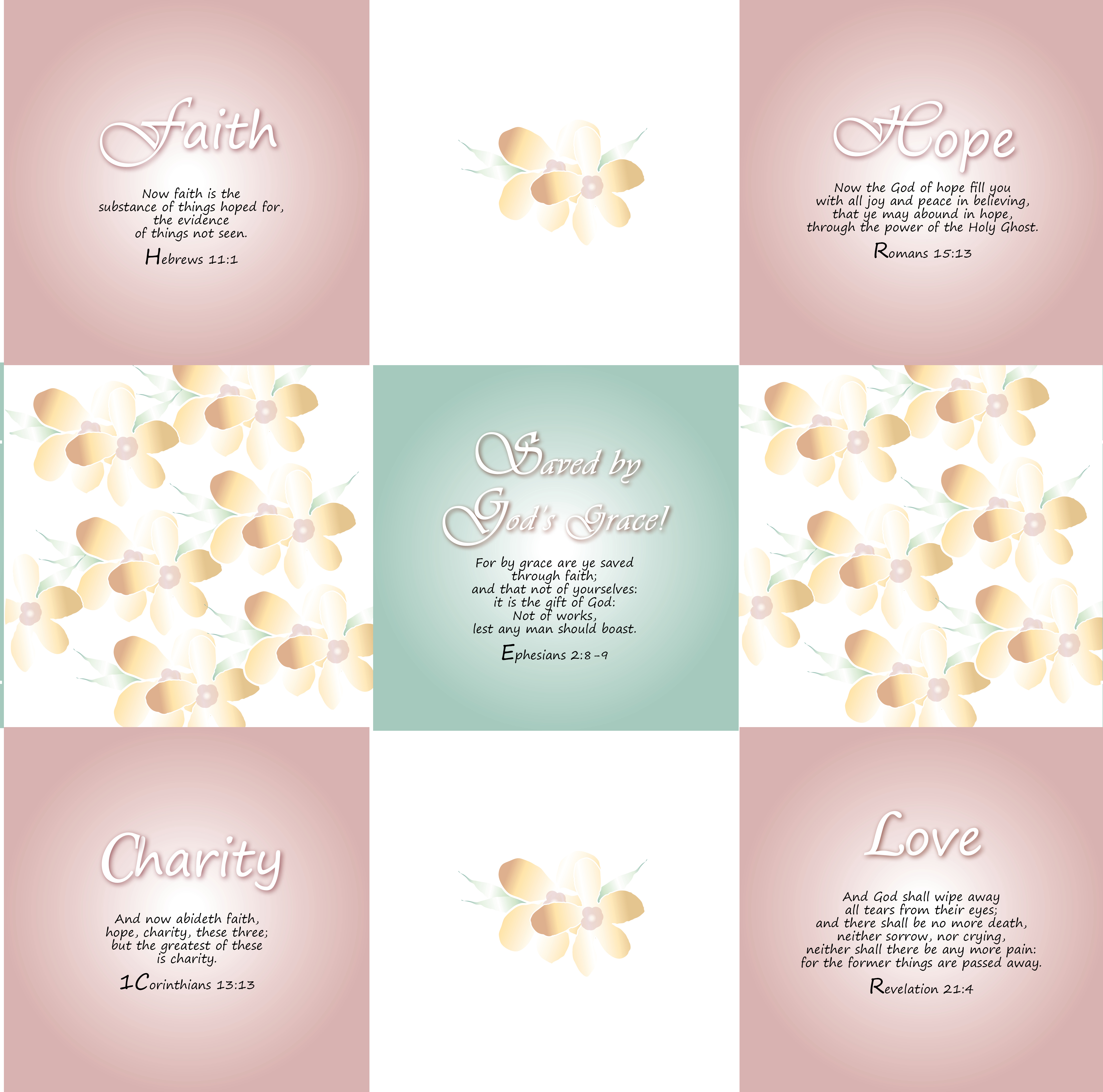 Christian Fabric, Faith Hope Charity Quilt Fabric 42" wide, Christian Scripture - cheater quilt - make a pillow or quilt or wall hangings