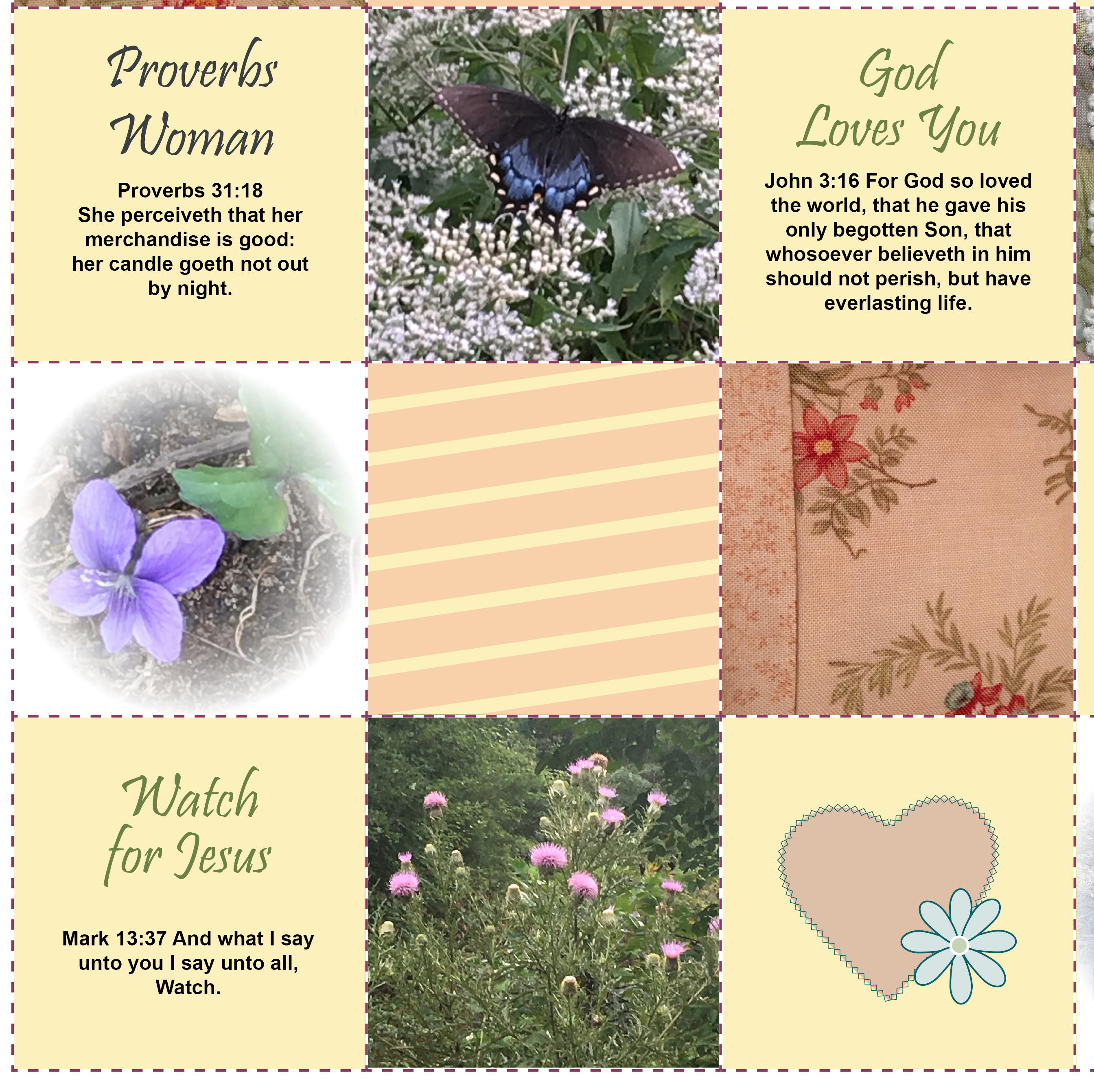 Proverbs Woman Christian Fabric for Quilt Squares - Easy Cheater Quilt, Charm Squares or Fabric for Your Projects!