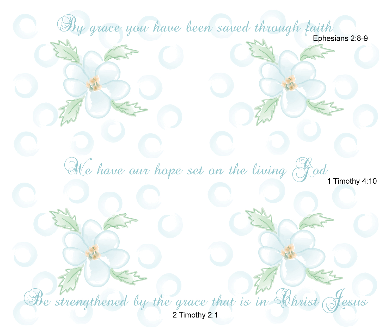 Pastel Watercolor Christian Fabric for Quilt Squares - Easy Cheater Quilt, or Fabric for Your Projects!