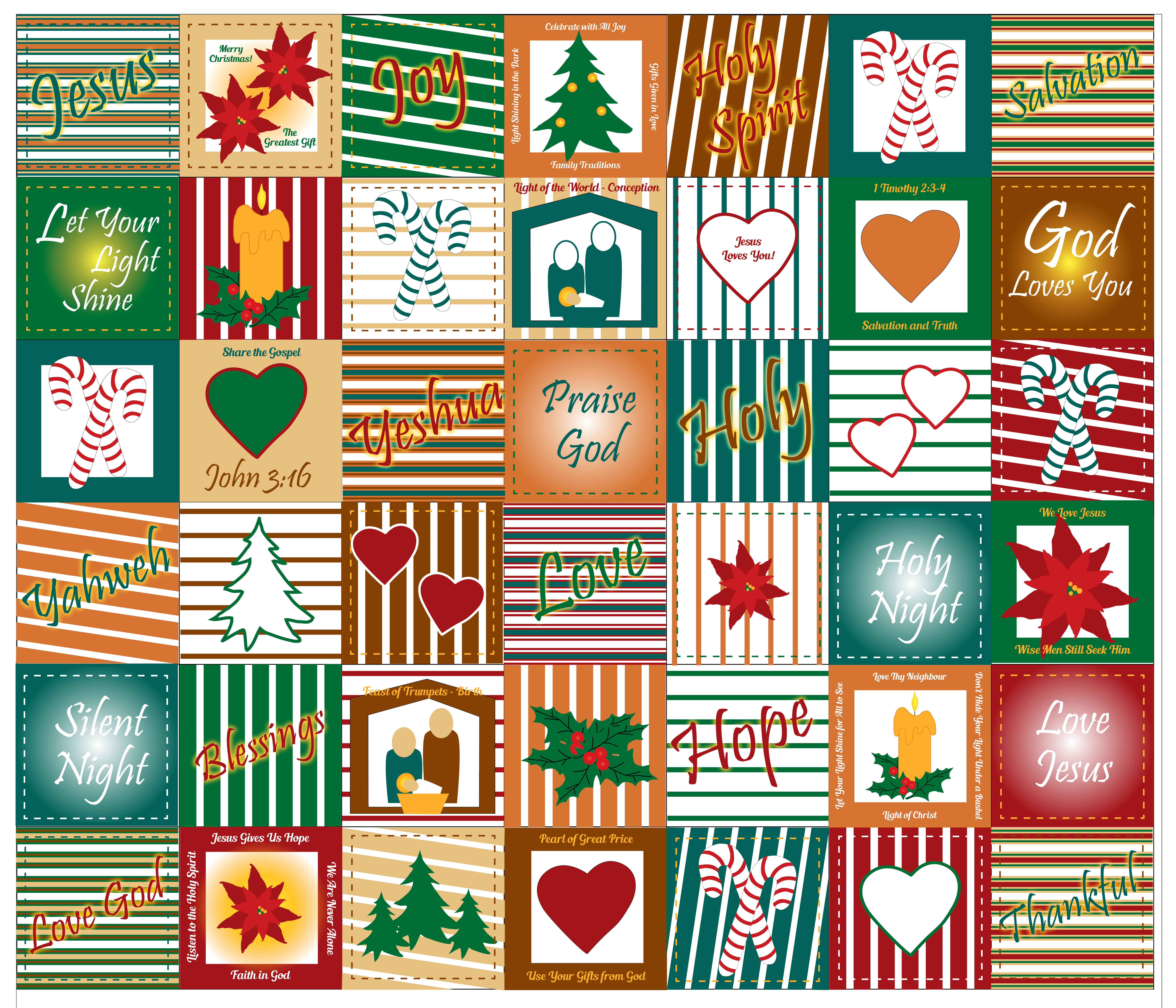 Christian Fabric, Christmas Quilt Fabric 42" wide, Christian Scripture - cheater quilt - make a pillow or quilt or wall hangings