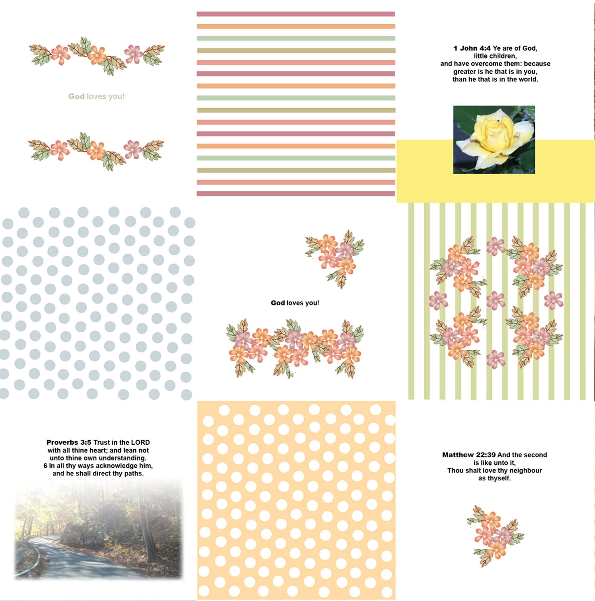 Love Thy Neighbour Christian Fabric, 42" wide, Christian Scripture - cheater quilt - make a pillow or quilt or wall hangings