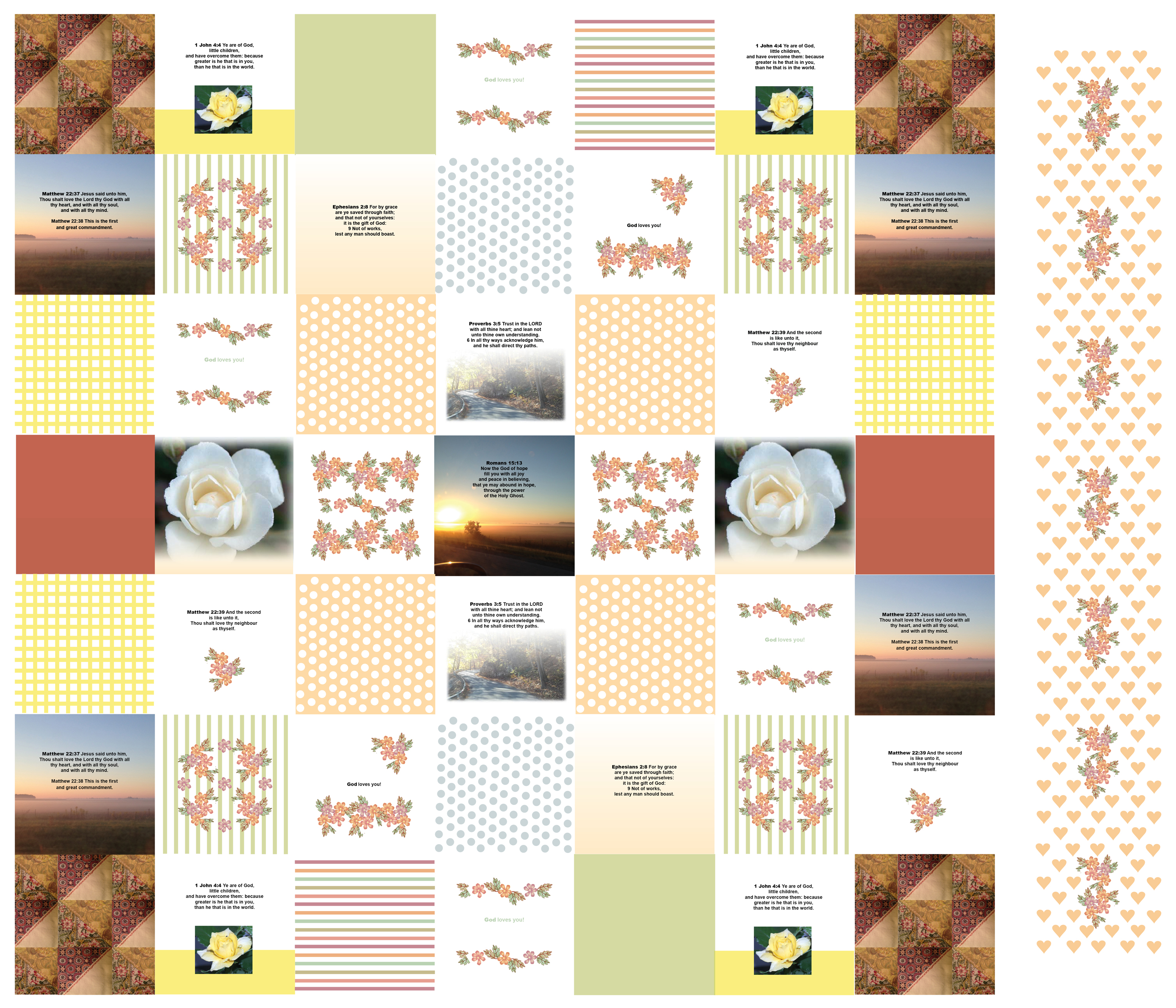 Love Thy Neighbour Christian Fabric, 42" wide, Christian Scripture - cheater quilt - make a pillow or quilt or wall hangings