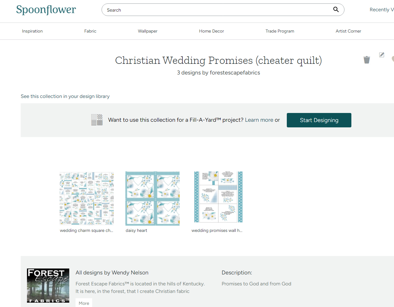 Christian Wedding Promises Quilt Fabric 42" wide, Christian Scripture - cheater quilt - make a pillow or quilt or wall hangings