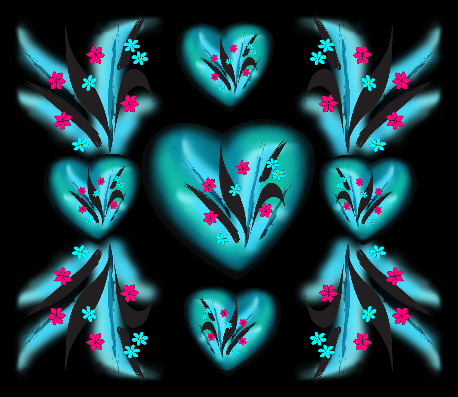 Heart Glow Fabric 42" wide, make a pillow, quilt or wall hangings
