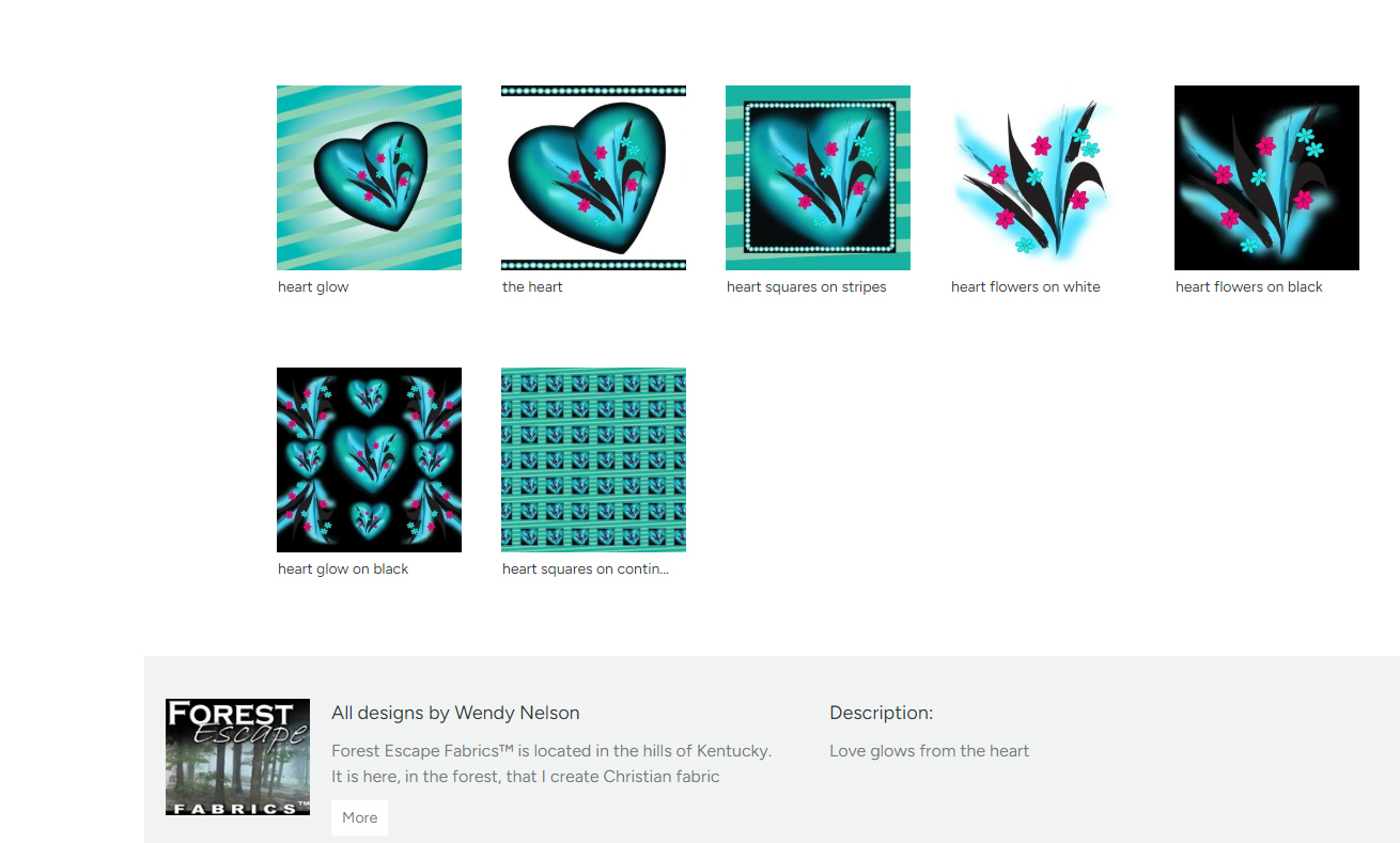 Heart Glow Fabric 42" wide, make a pillow, quilt or wall hangings