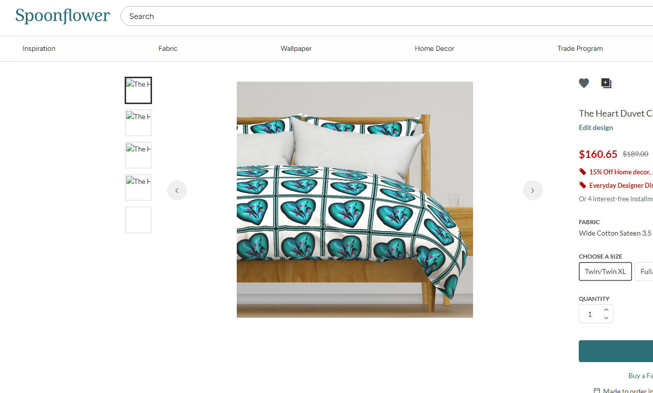 Heart Glow Fabric 42" wide, make a pillow, quilt or wall hangings