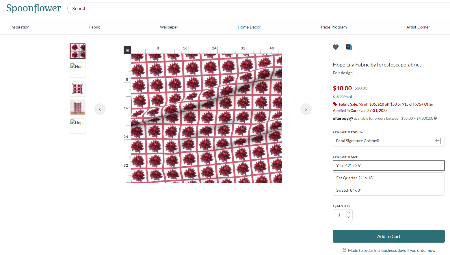 Asiatic Lily Faith Hope Fabric Collection by the yard or fat quarter, make a pillow, quilt or wall hangings