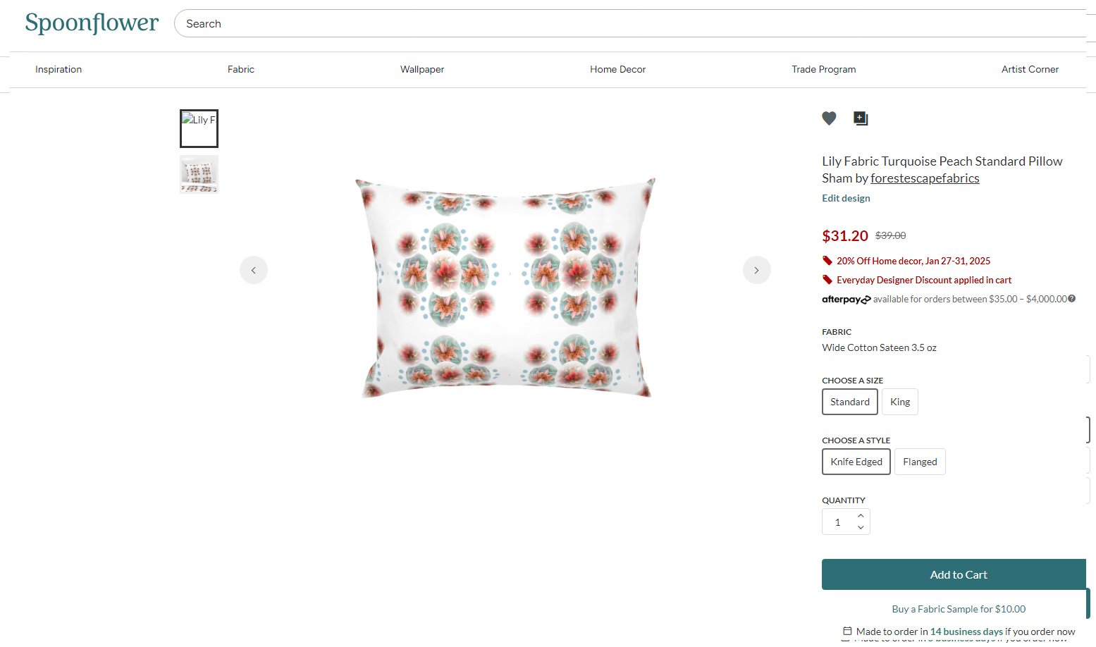 Grace Lily Fabric Collection by the yard or fat quarter, make a pillow, quilt or wall hangings