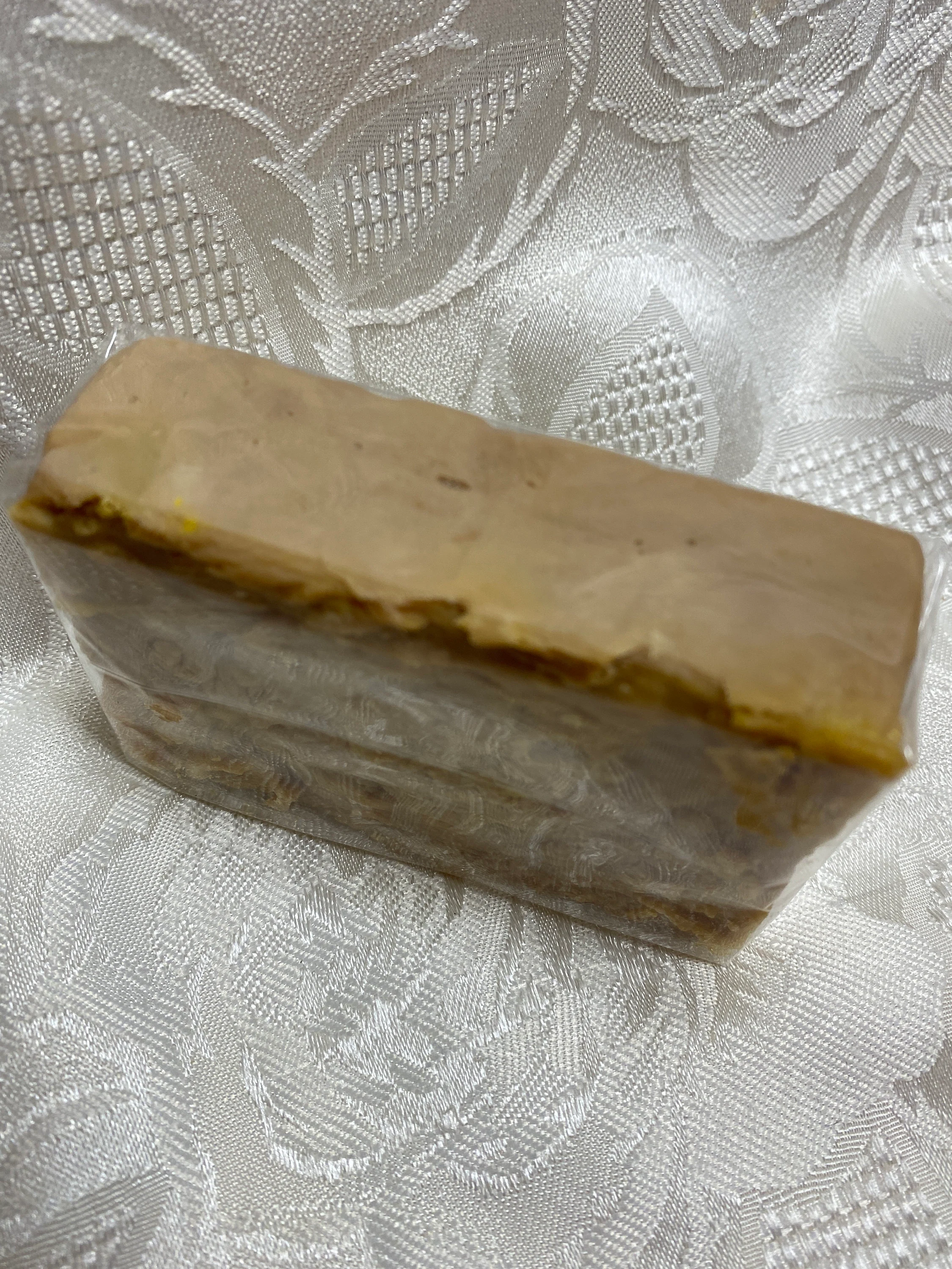 Almond, Avocado, SWEET KISS Raspberry Tart Soap, Coconut, Olive, hand made in small batches, wonderful fragrance with a kiss of yellow color