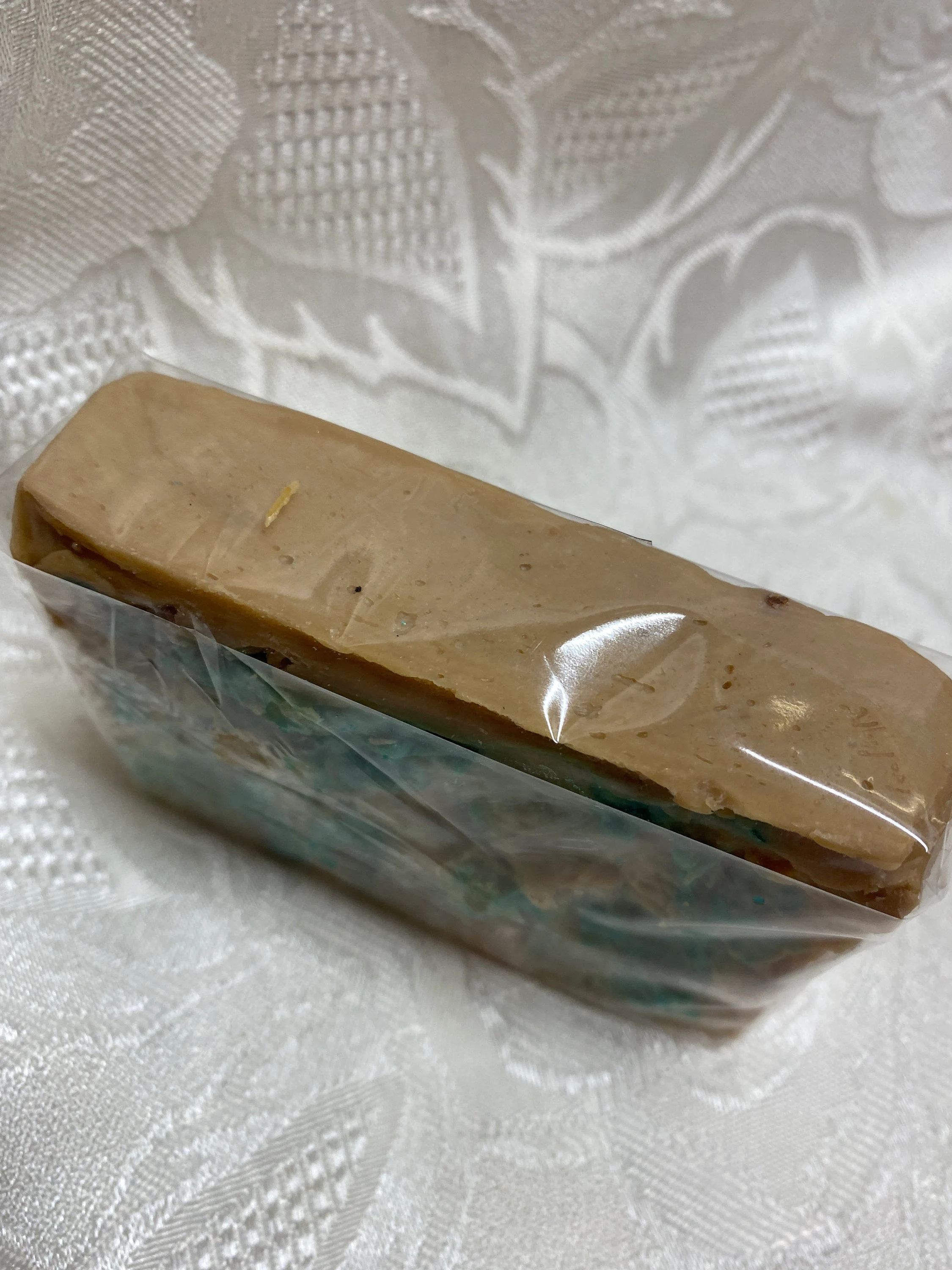 SWEET KISS Raspberry Tart Soap, Coconut, Almond, Avocado, Olive, hand made in small batches, wonderful fragrance with a kiss of green color