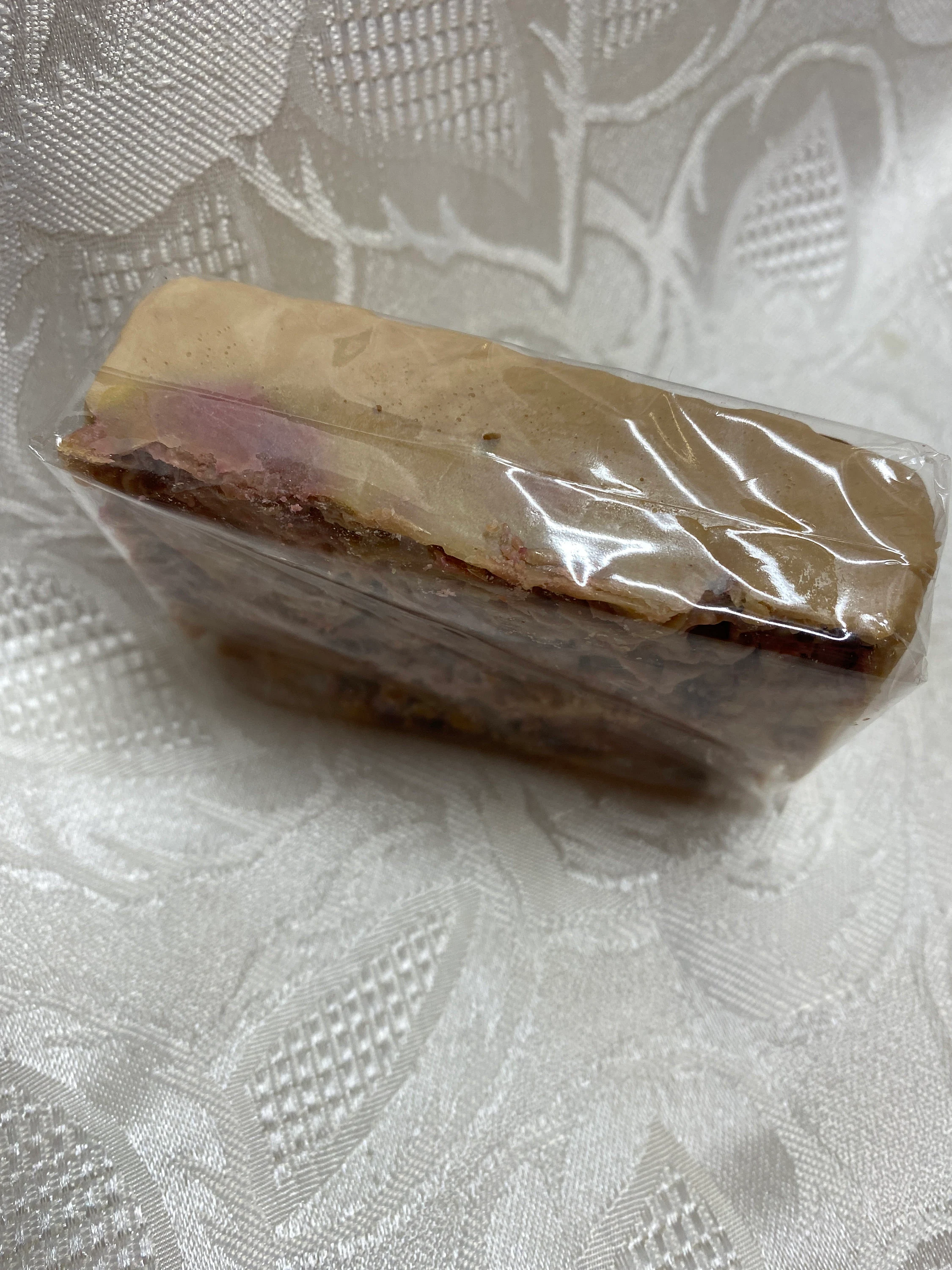 Mauve SWEET KISS Raspberry Tart Soap, Coconut, Almond, Avocado, Olive, hand made in small batches, wonderful fragrance with a kiss of color