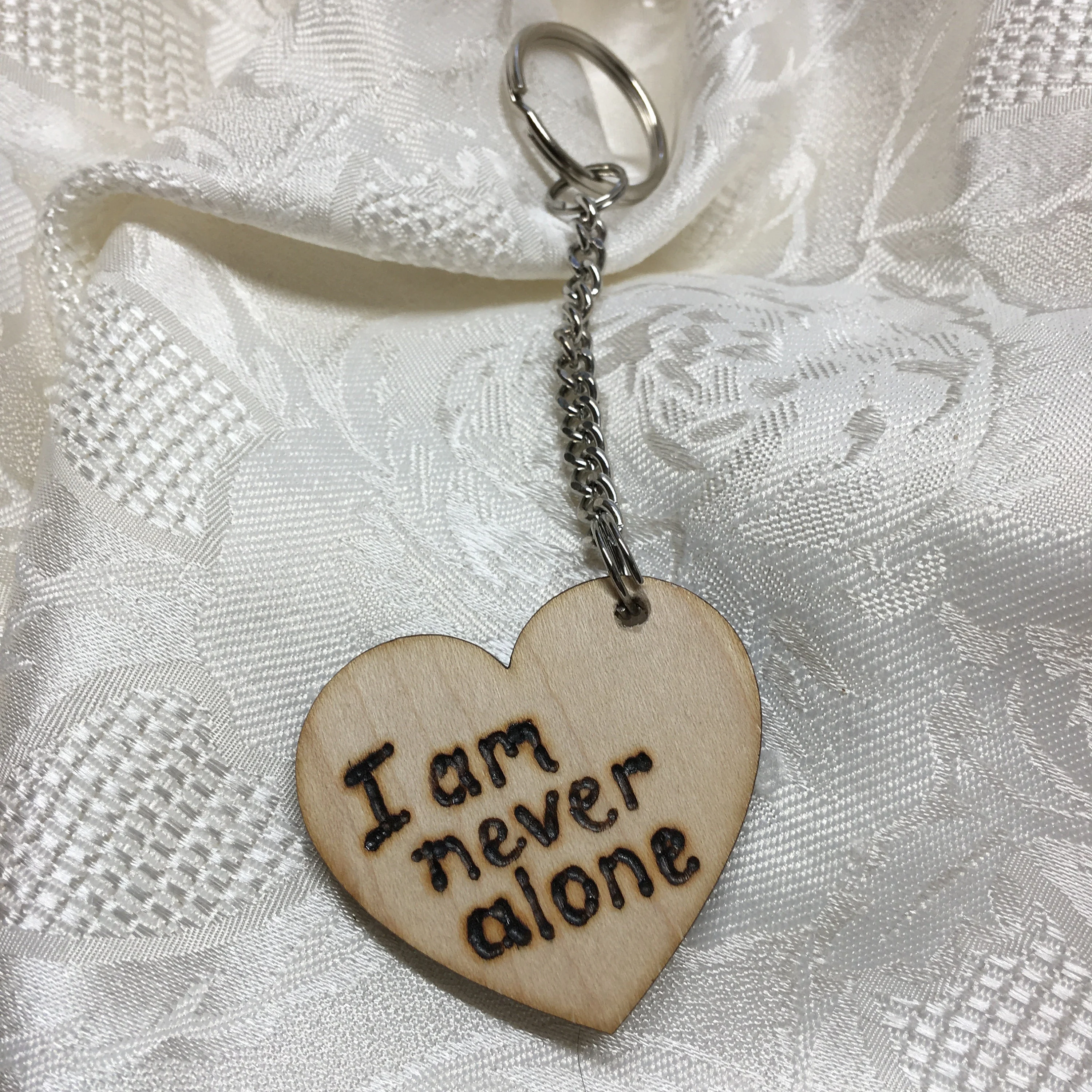 I Am Never Alone Christian Keychain, great gift for Christmas, gift for friend, John 14:17 Scripture