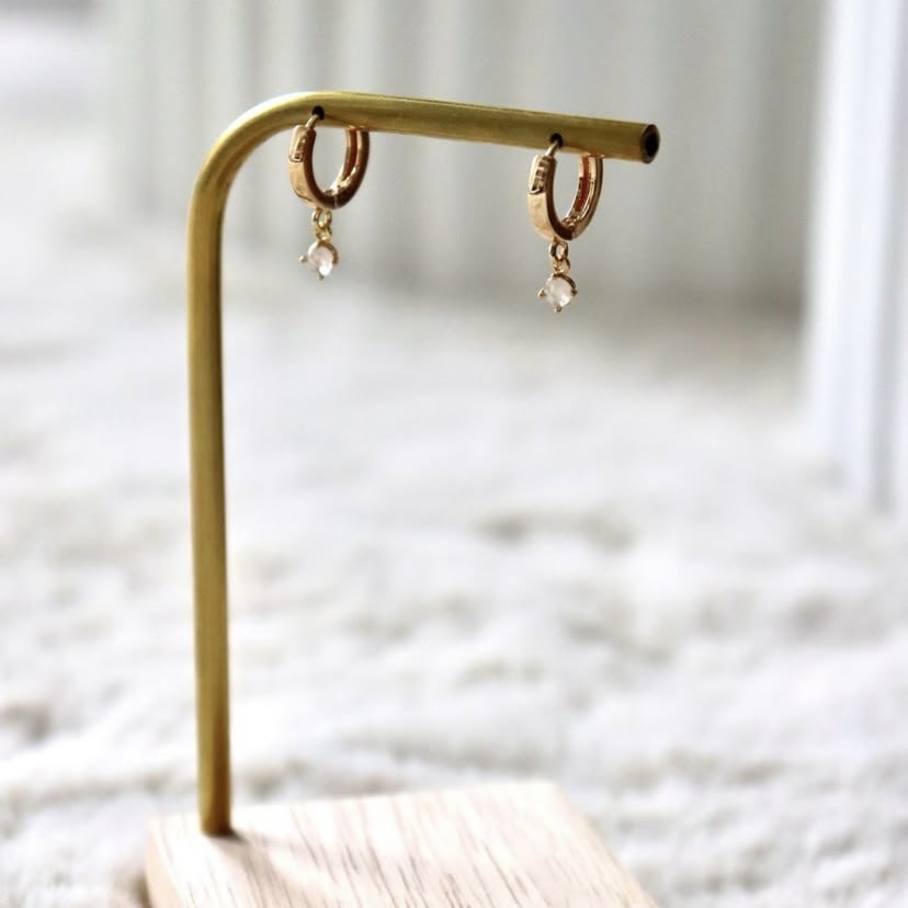 Mini boucles Pierre de lune - rond
