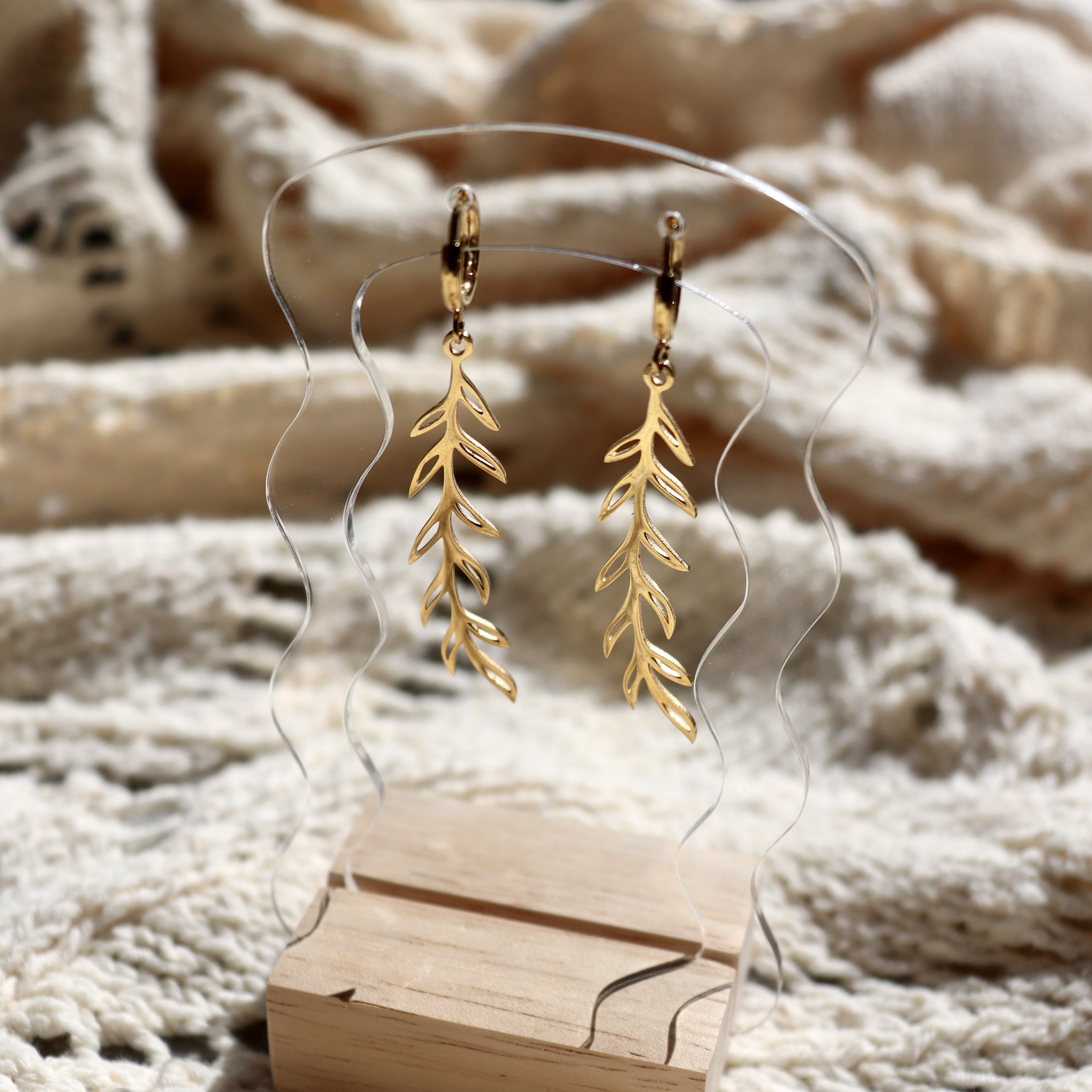 Pendentifs Feuille dorée