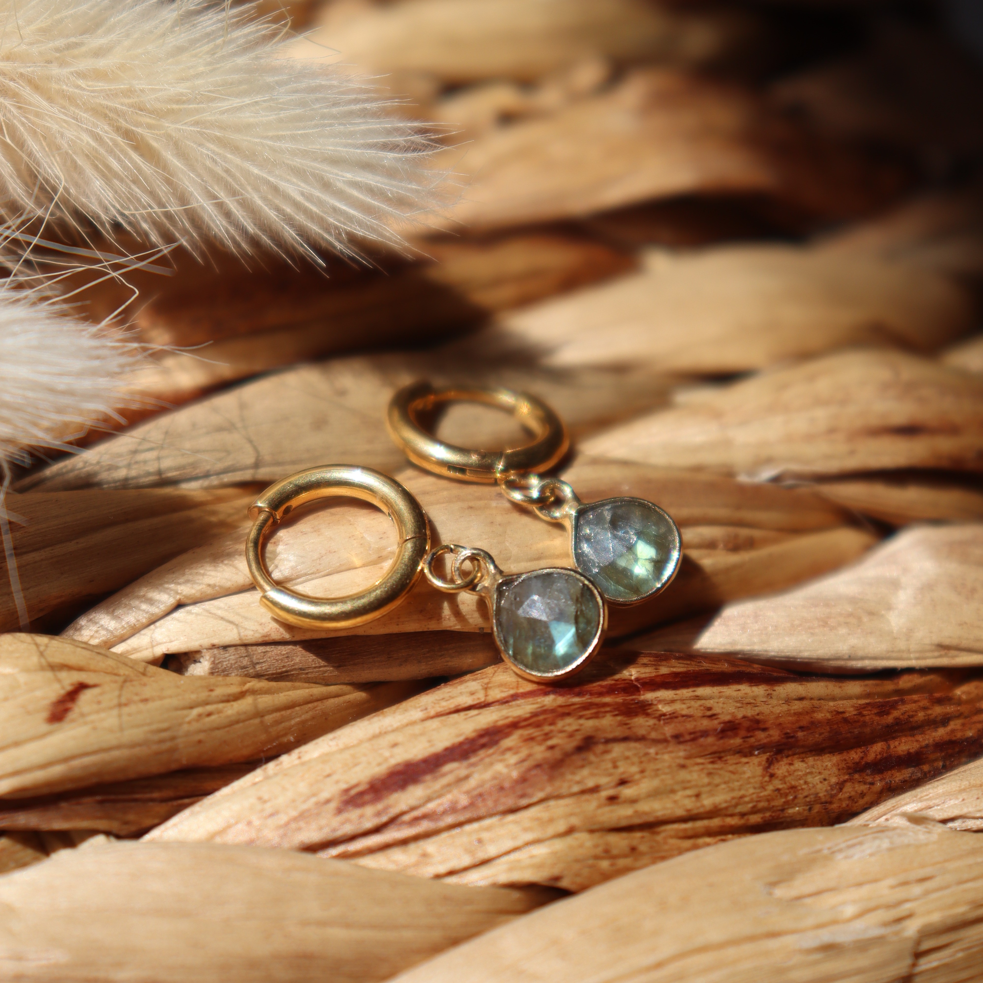 Boucles "Reflets de Labradorite"