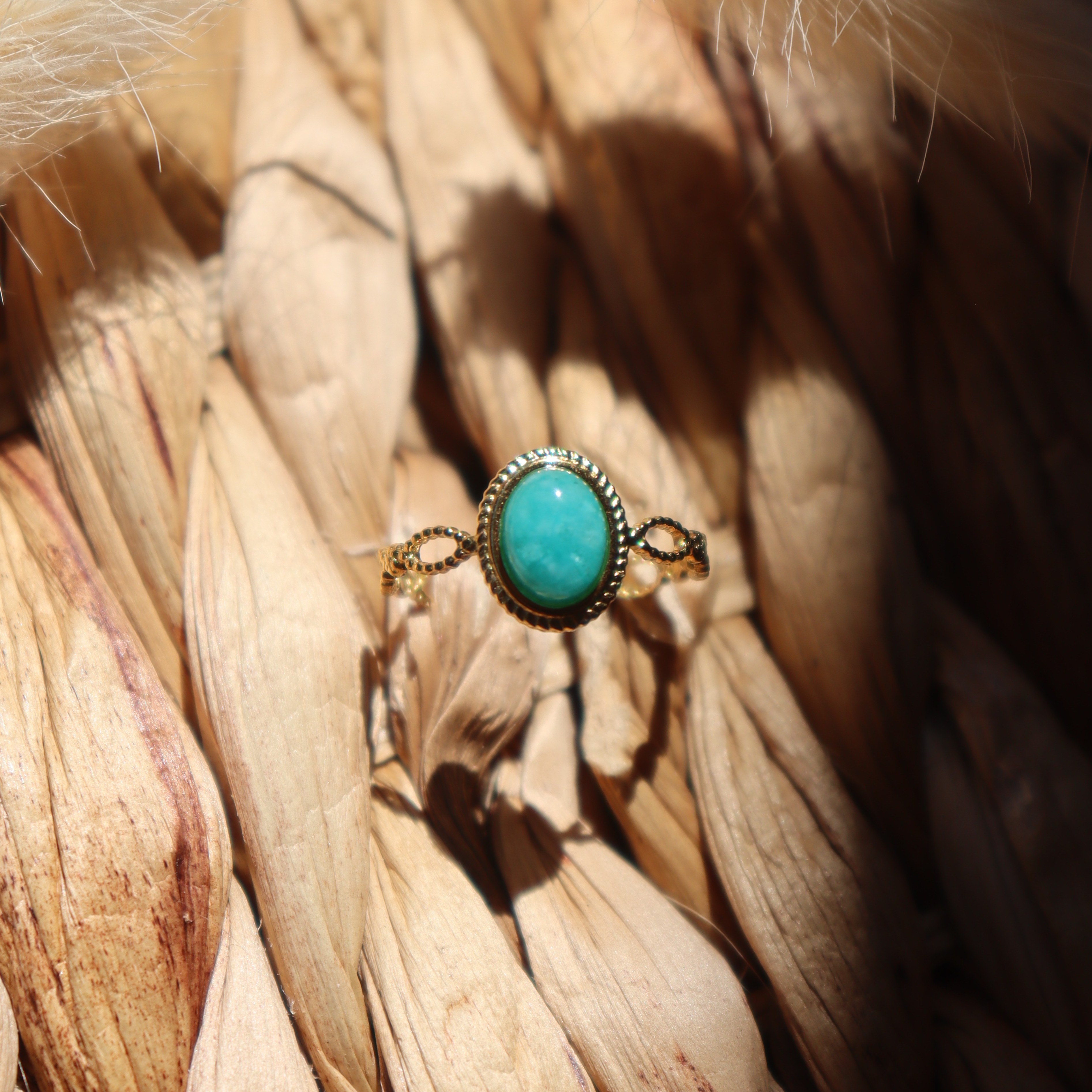 Bague "Apollon" - Amazonite & doré