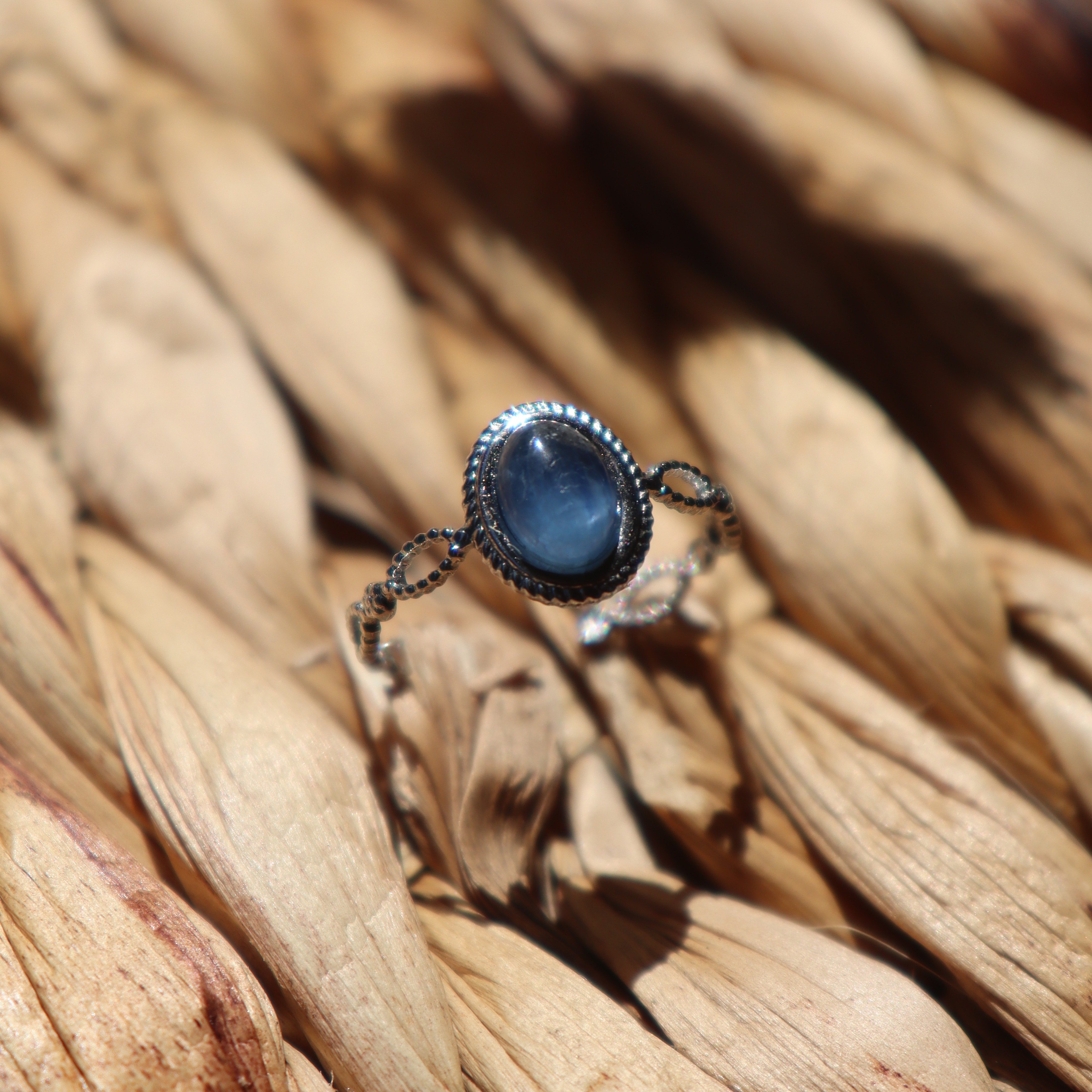 Bague "Poséidon" - Cyanite & argenté