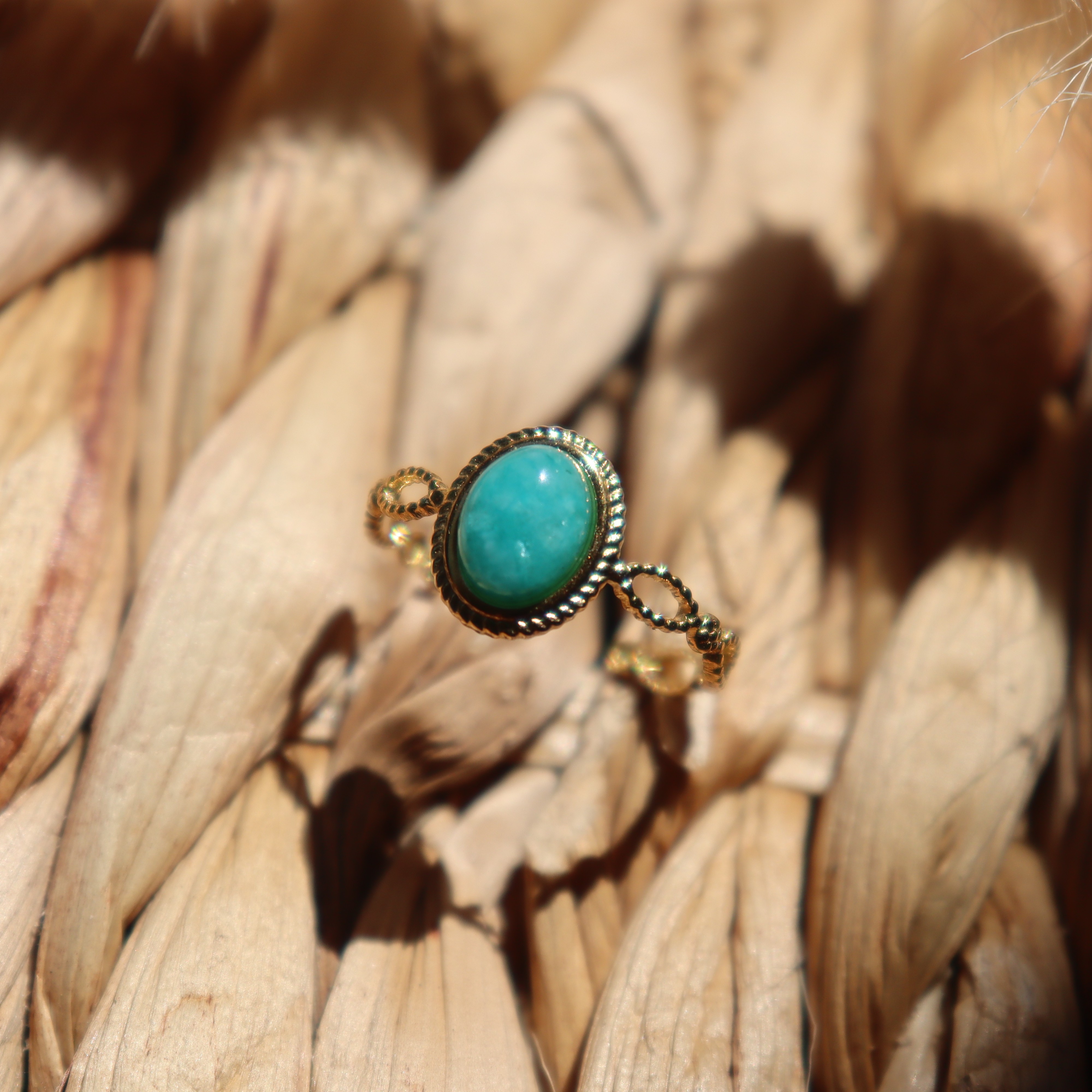 Bague "Apollon" - Amazonite & doré