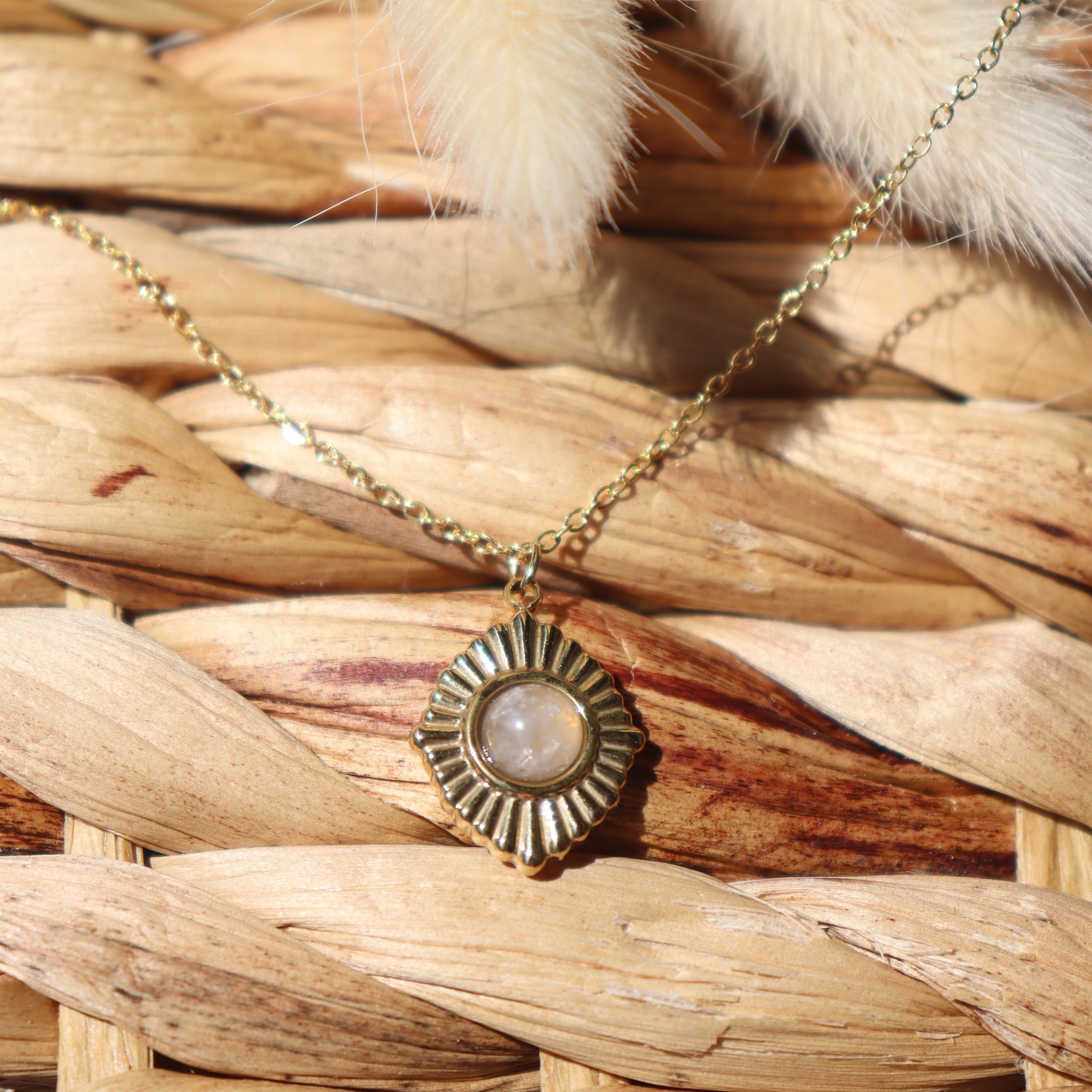 Collier "Hélios" - Quartz rose