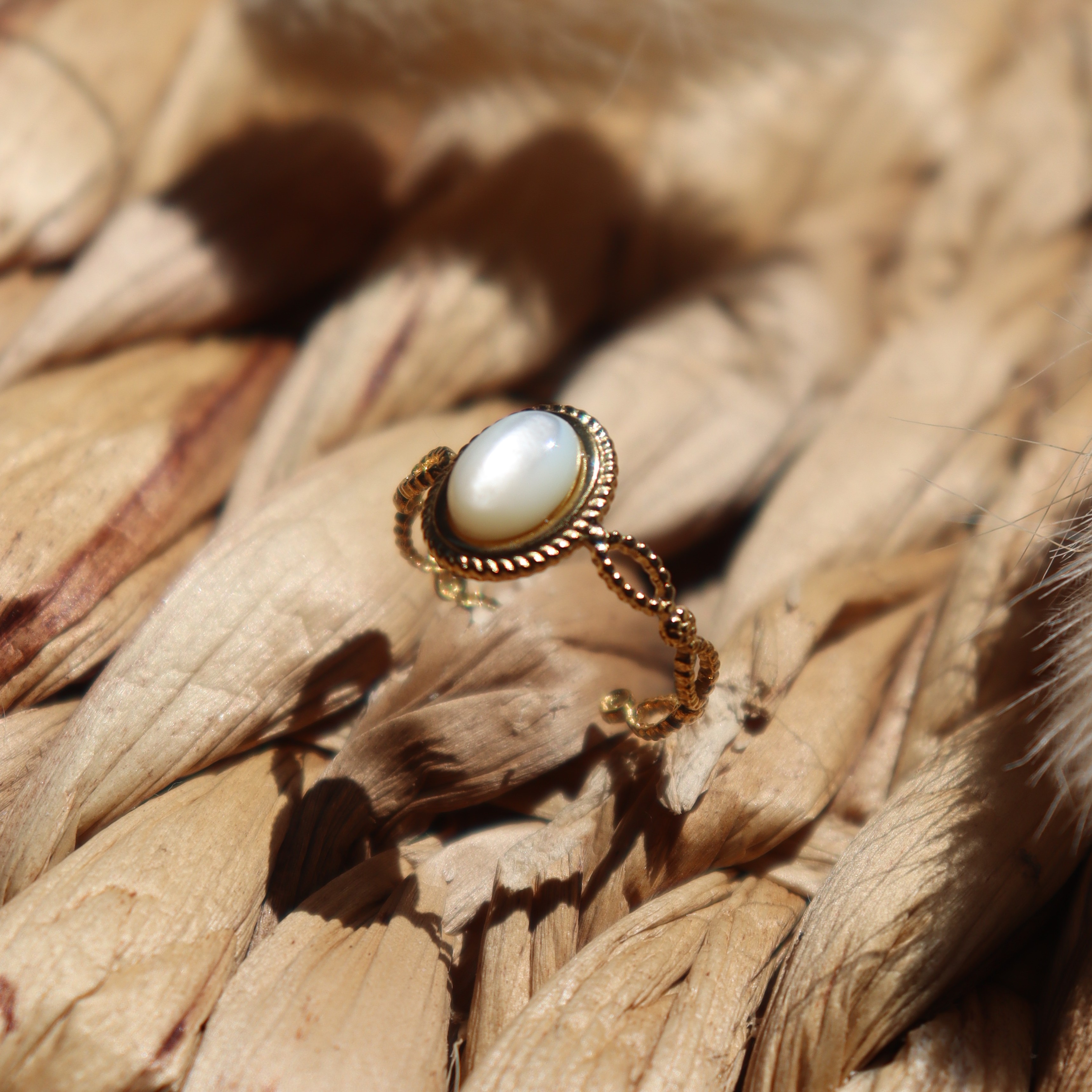 Bague "Iris" - Nacre & doré