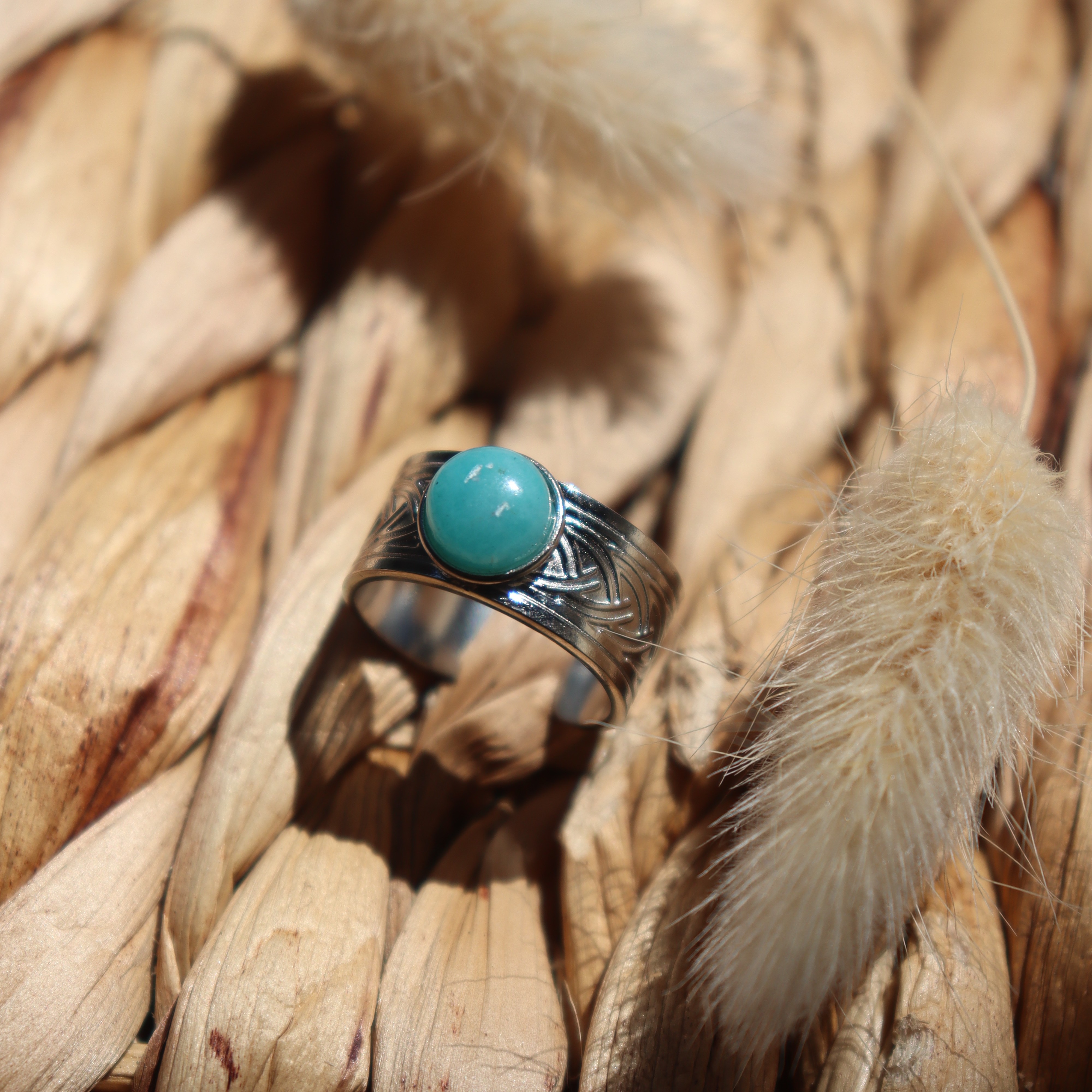 Bague "Zeus" - Amazonite & argenté