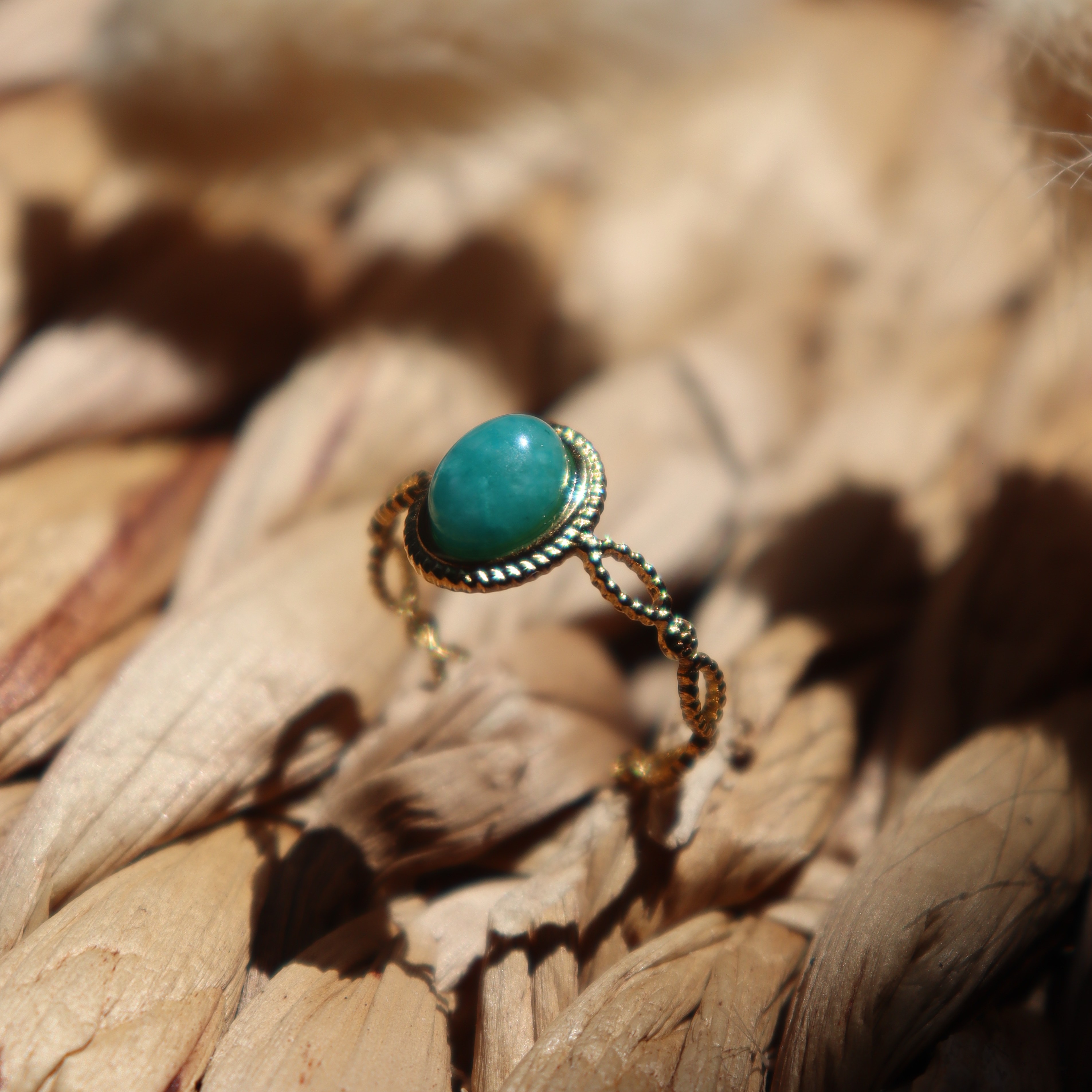 Bague "Apollon" - Amazonite & doré