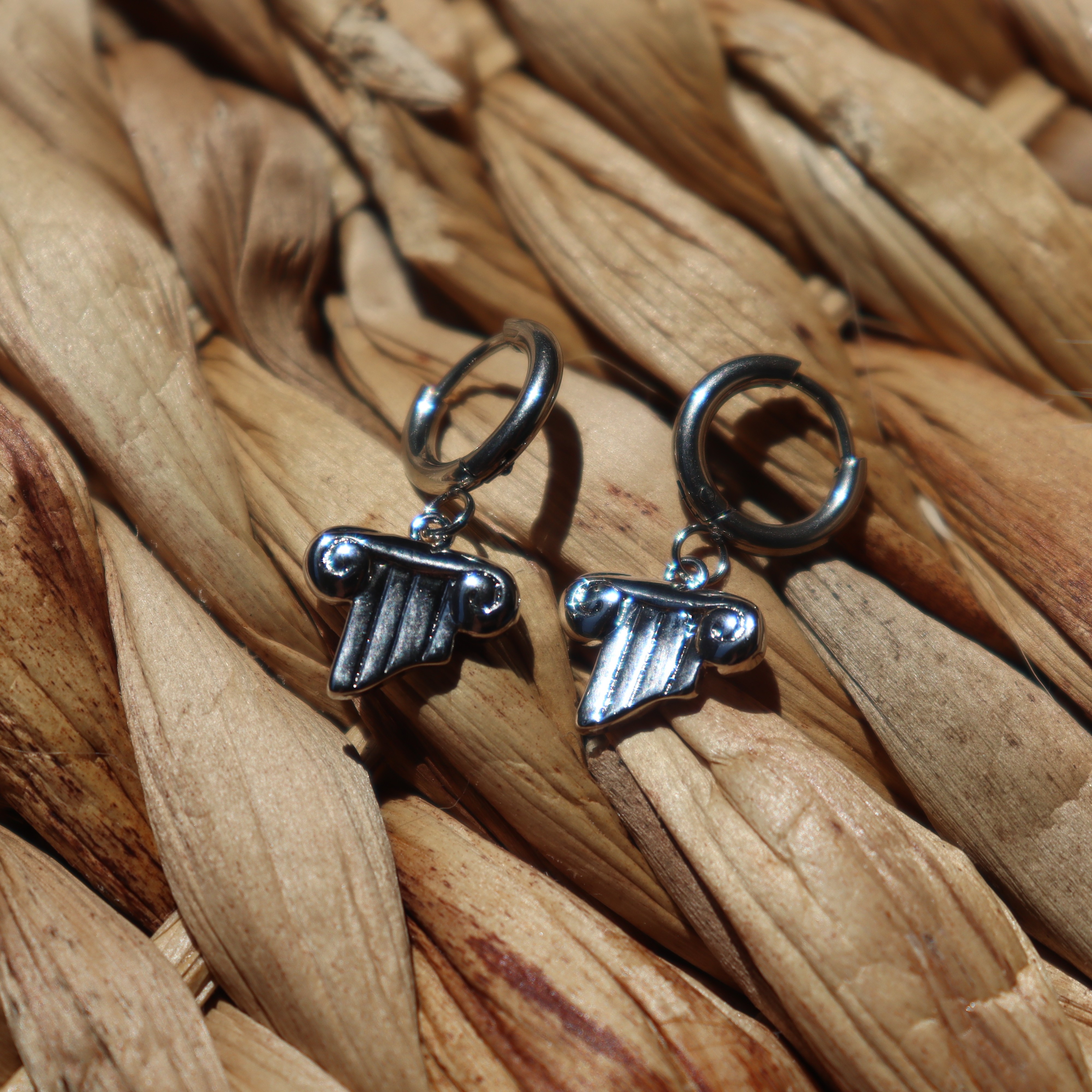 Boucles "Parthénon" - argenté