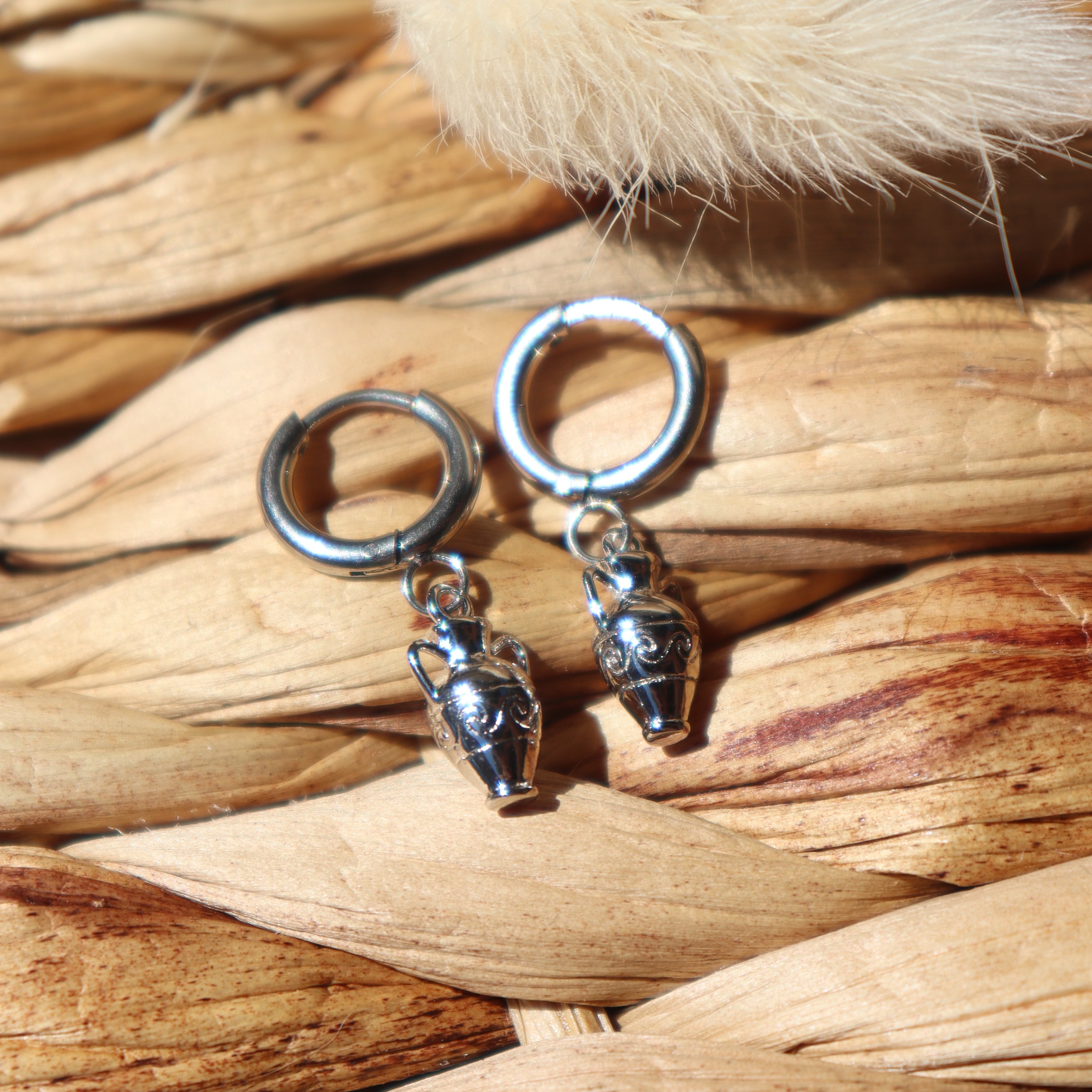 Boucles "Amphora" - argenté