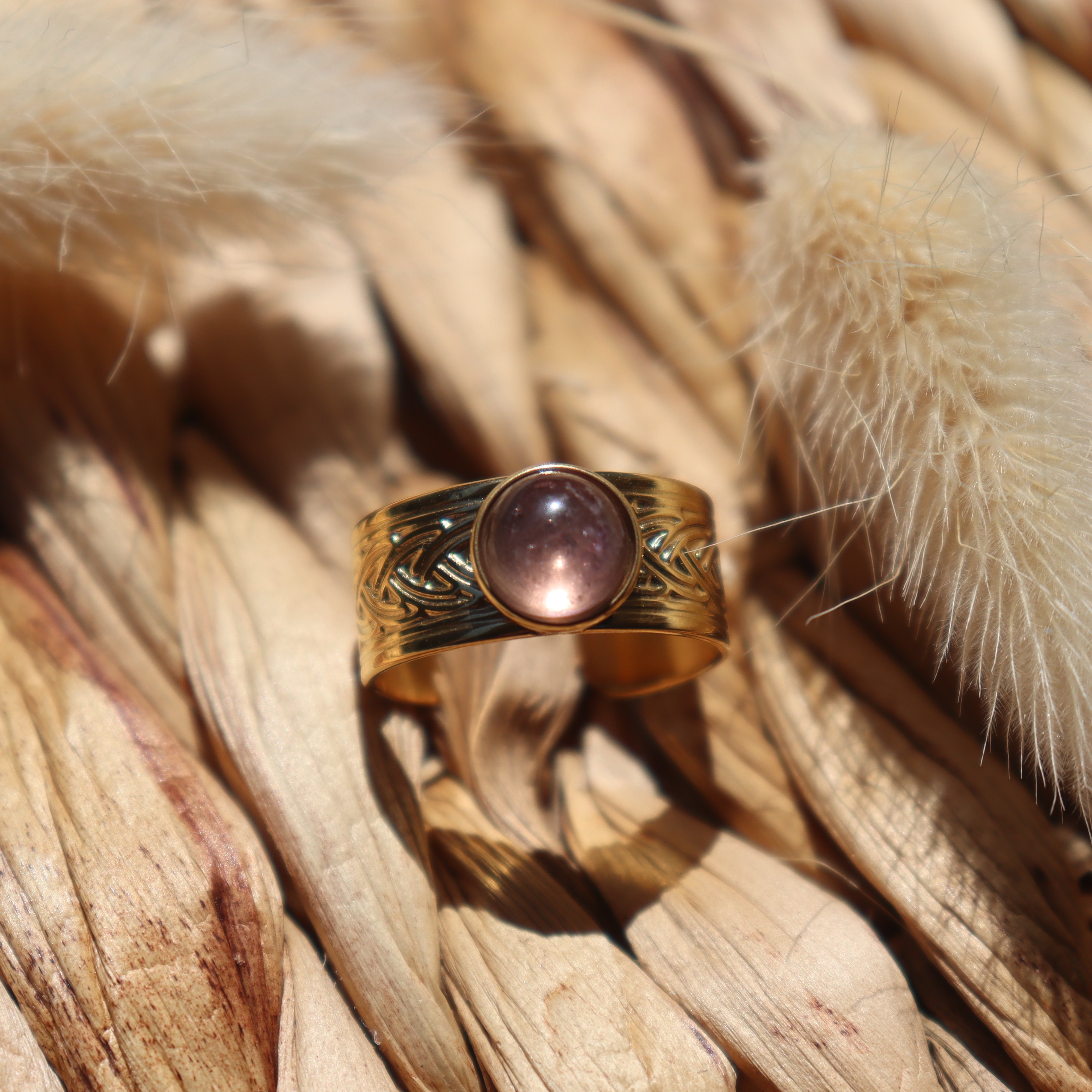 Bague "Hadès" - Améthyste & doré