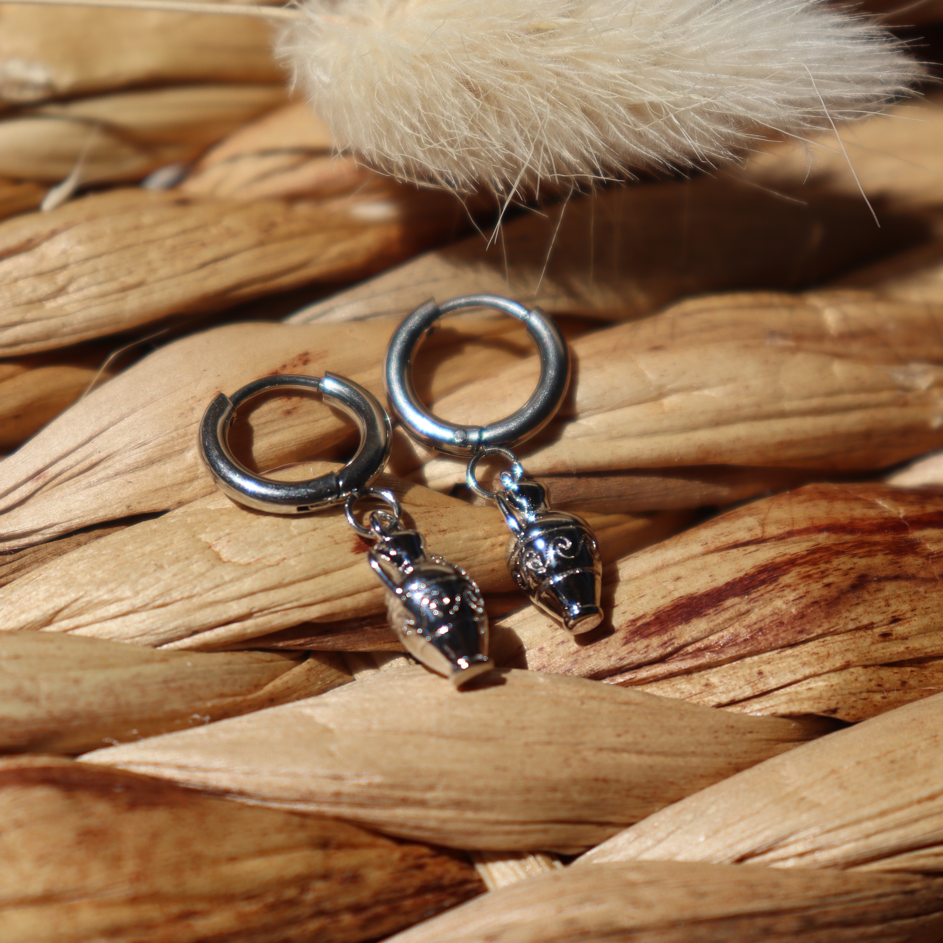 Boucles "Amphora" - argenté