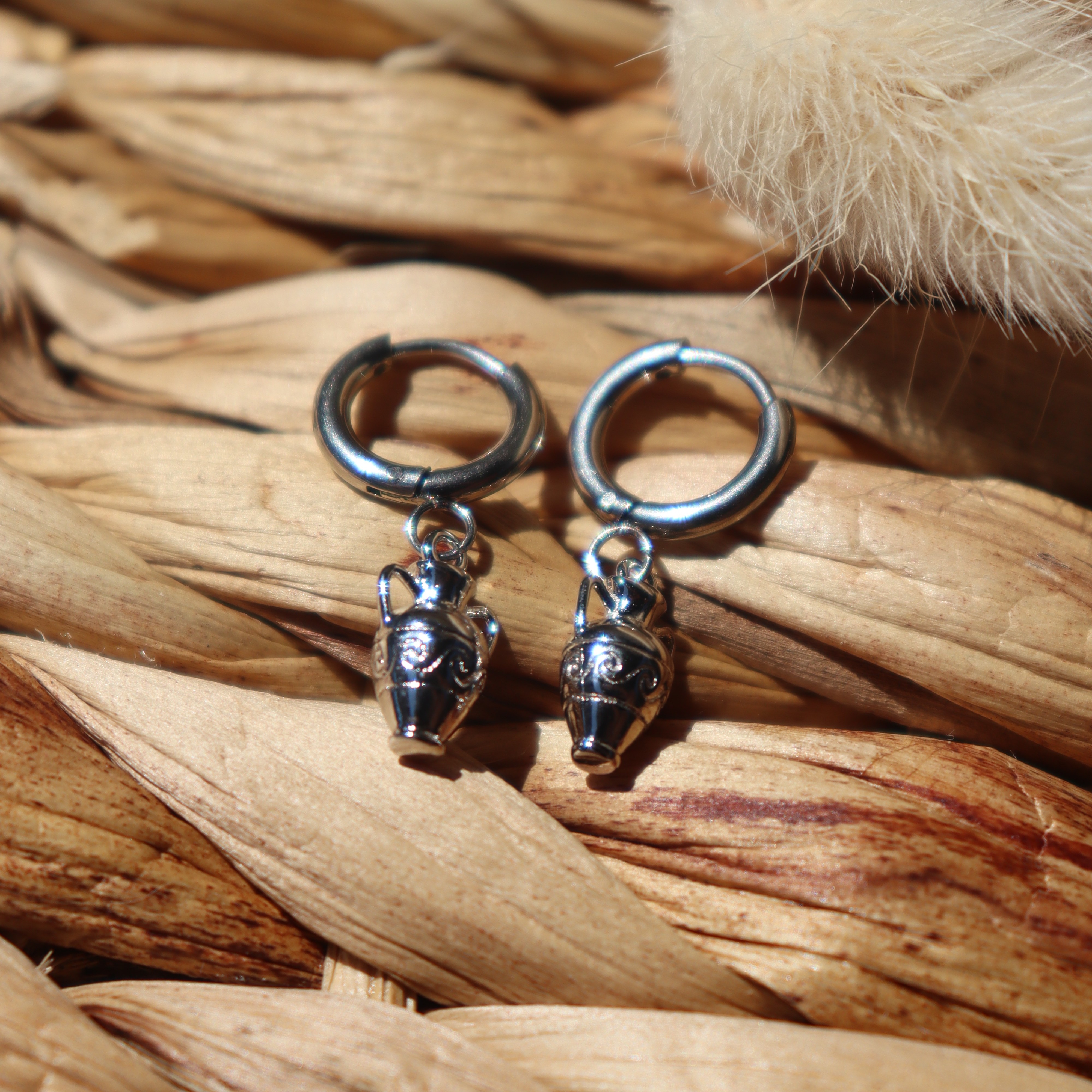 Boucles "Amphora" - argenté