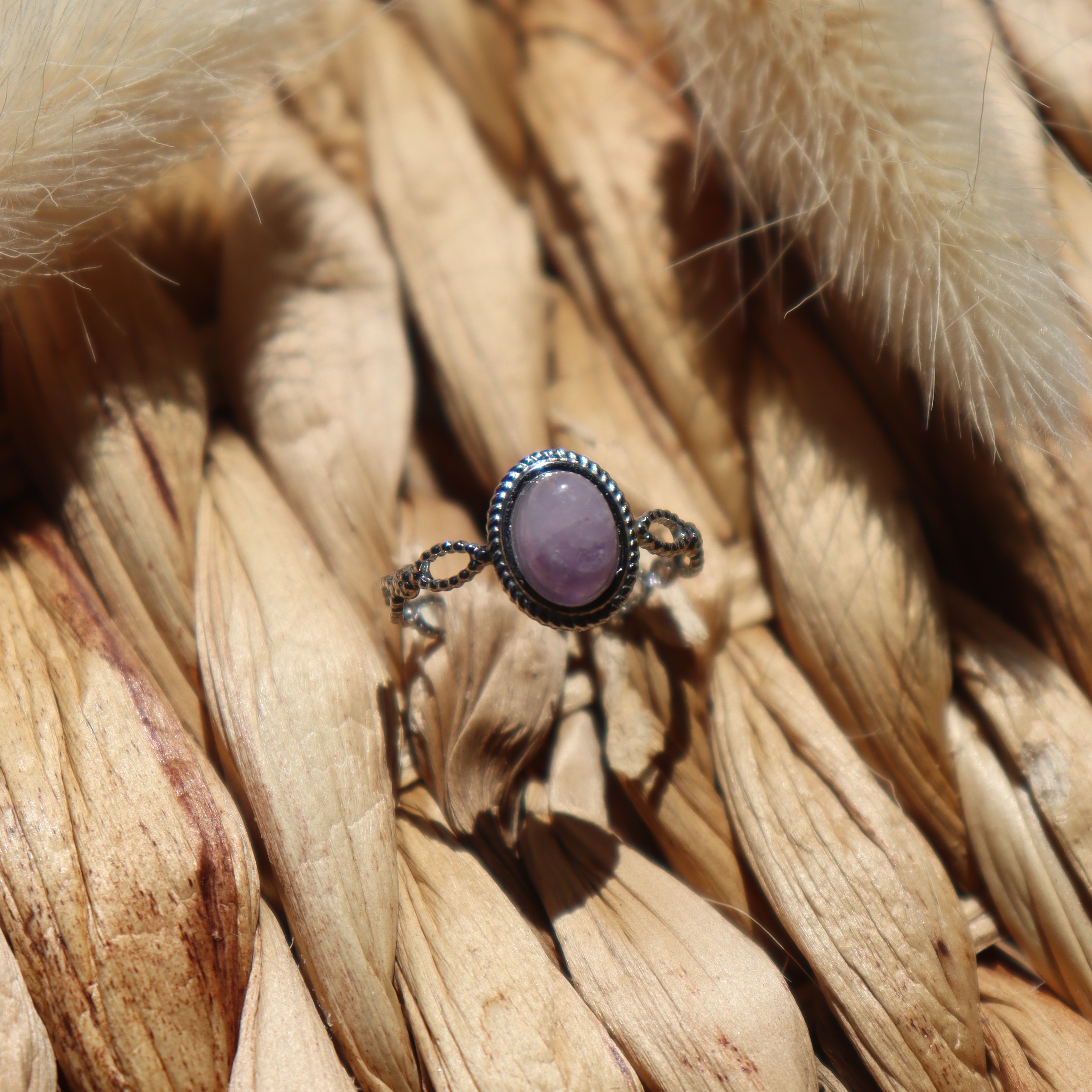 Bague "Athéna" - Améthyste & argenté