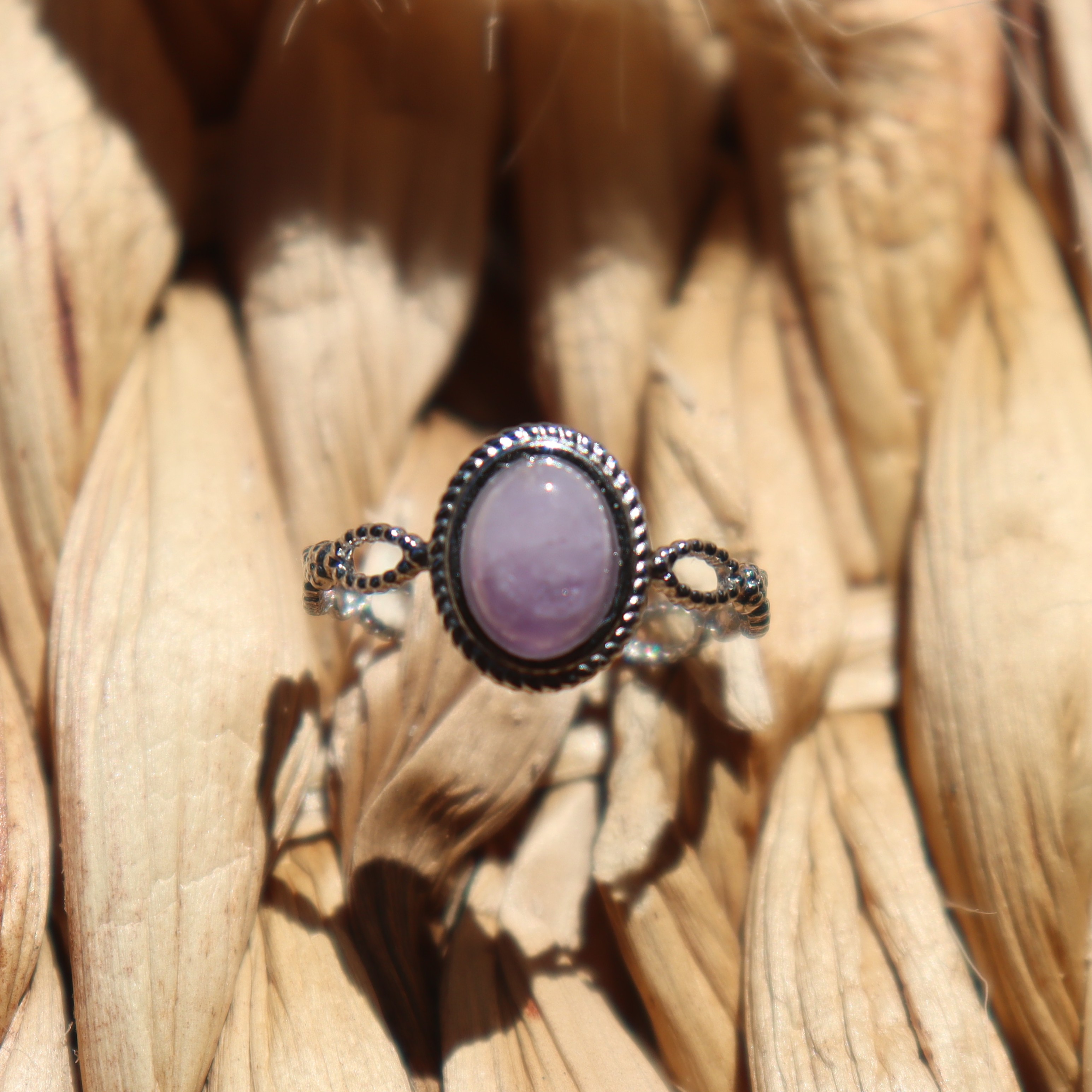 Bague "Athéna" - Améthyste & argenté