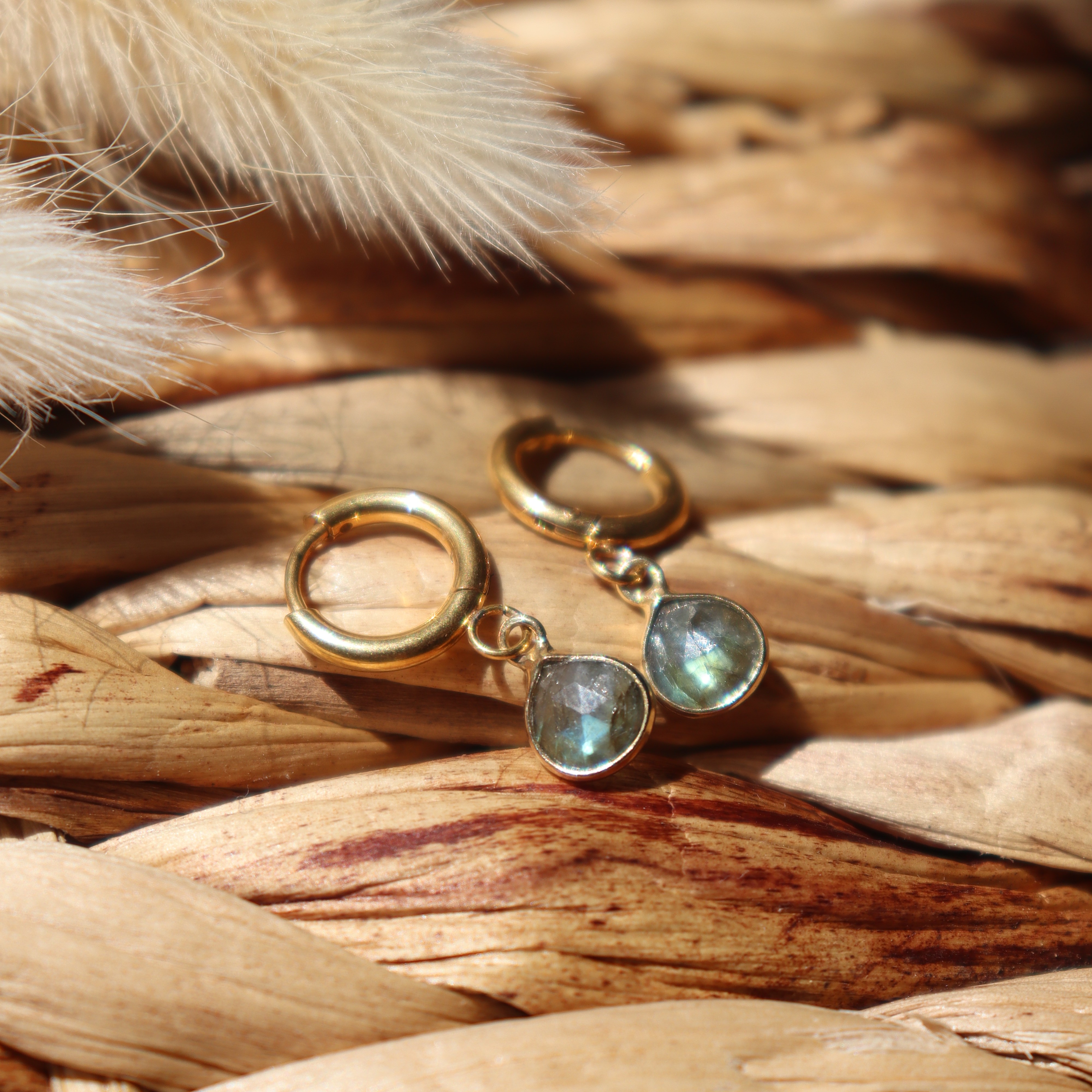 Boucles "Reflets de Labradorite"