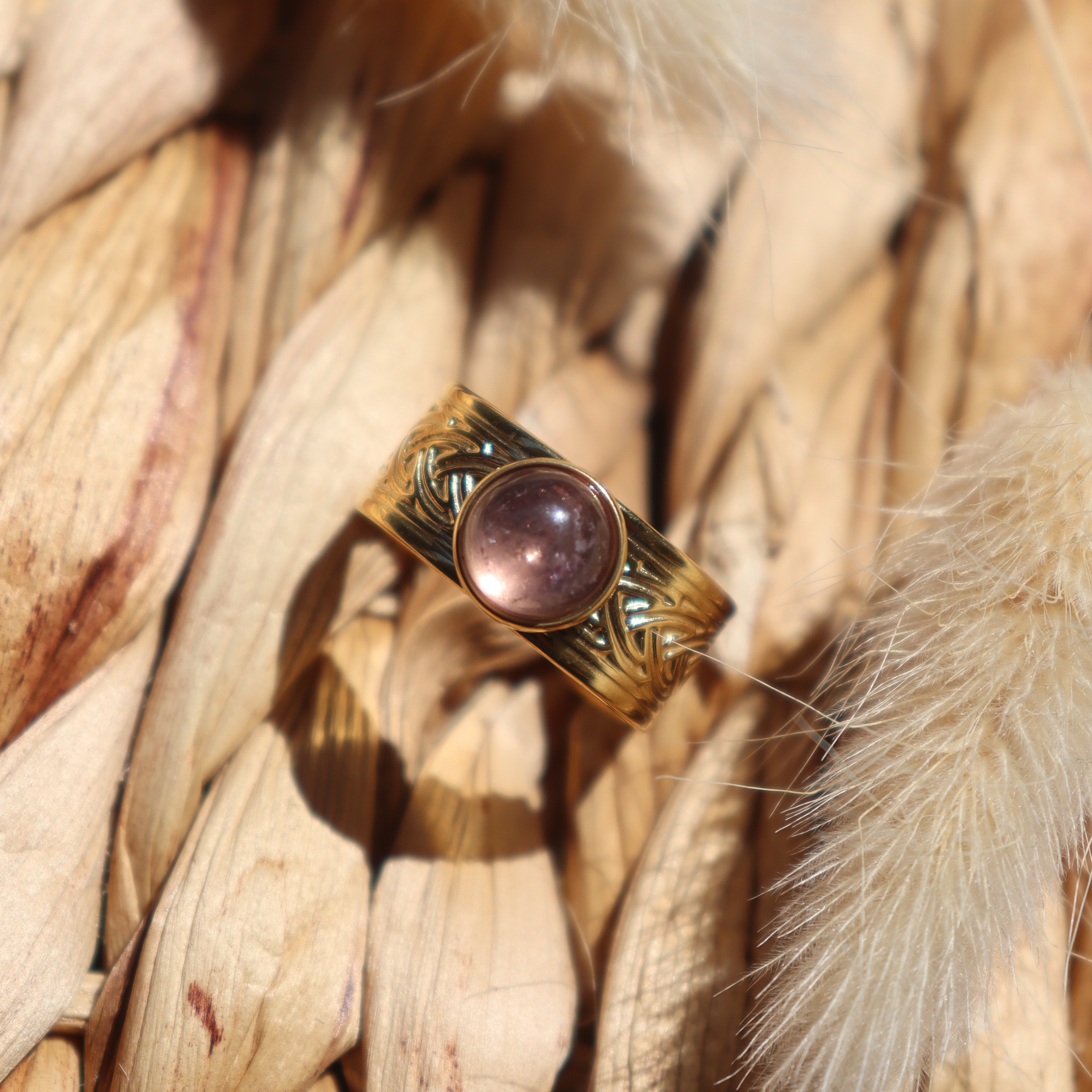 Bague "Hadès" - Améthyste & doré