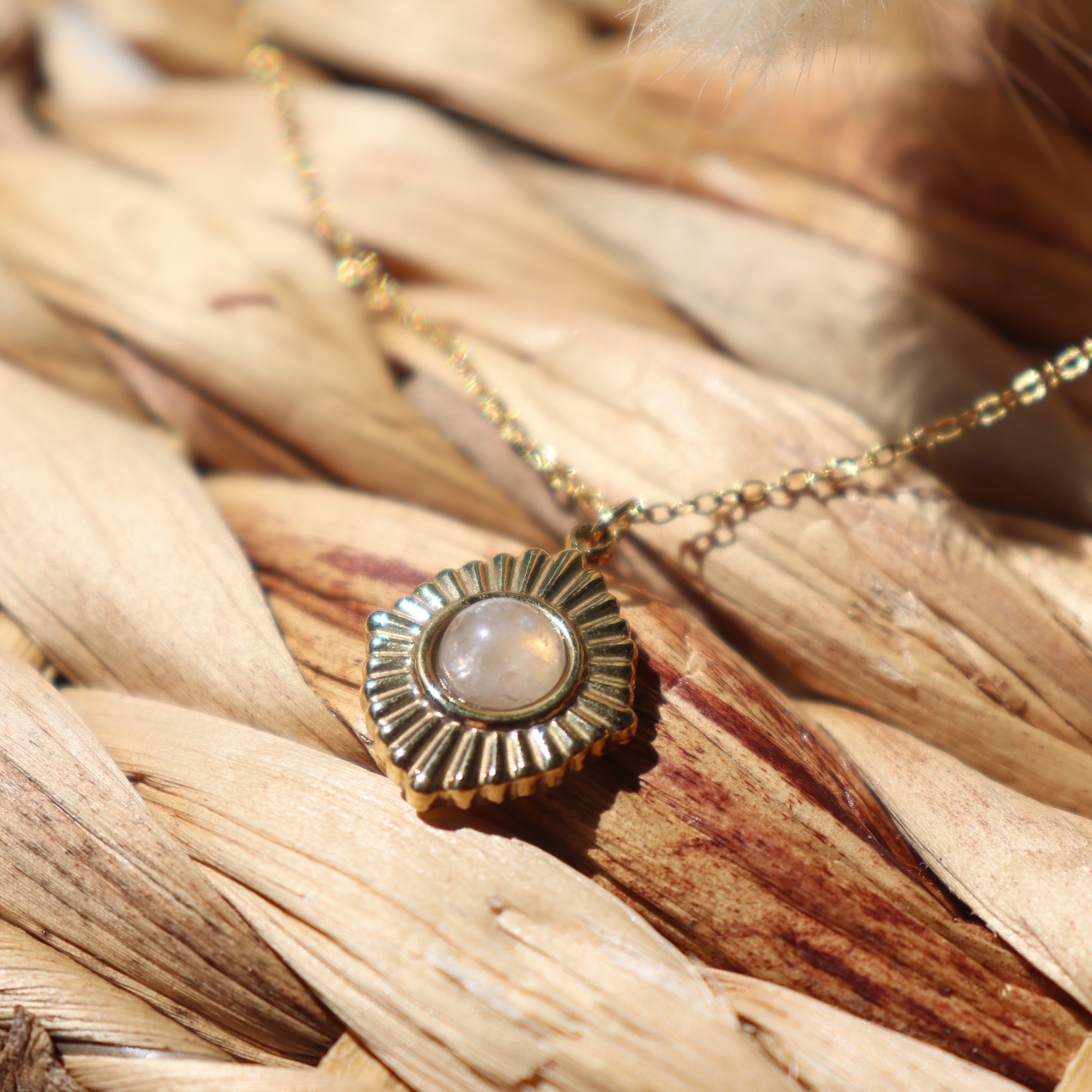 Collier "Hélios" - Quartz rose
