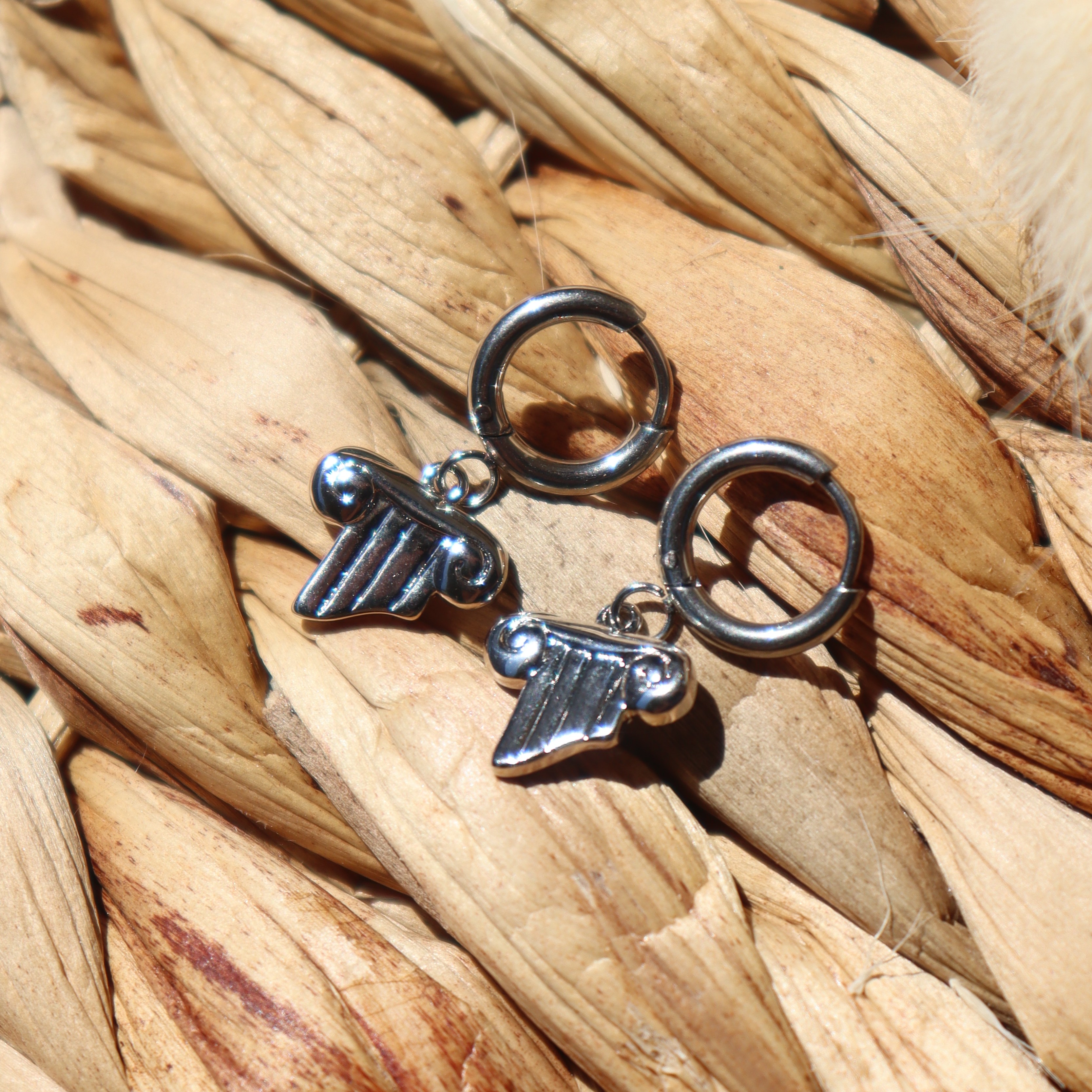 Boucles "Parthénon" - argenté