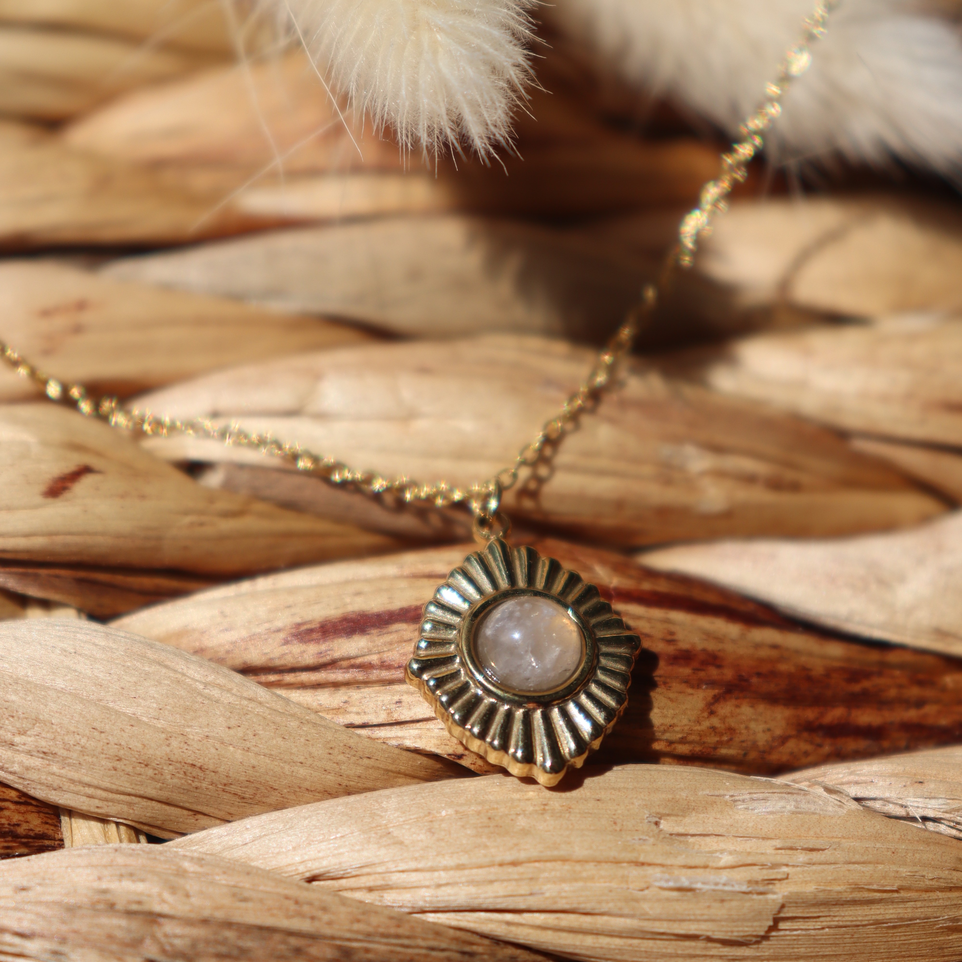 Collier "Hélios" - Quartz rose